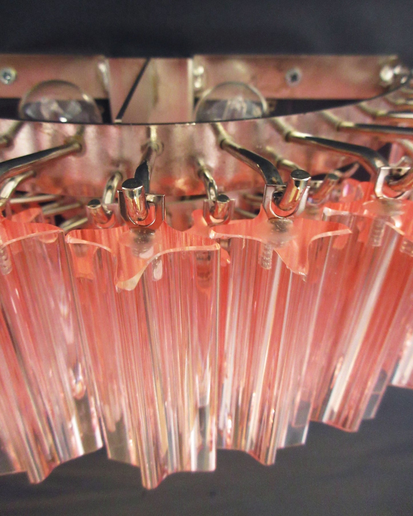 Murano Vegglampe | 63 Rosa Prismeglass | 2 stk