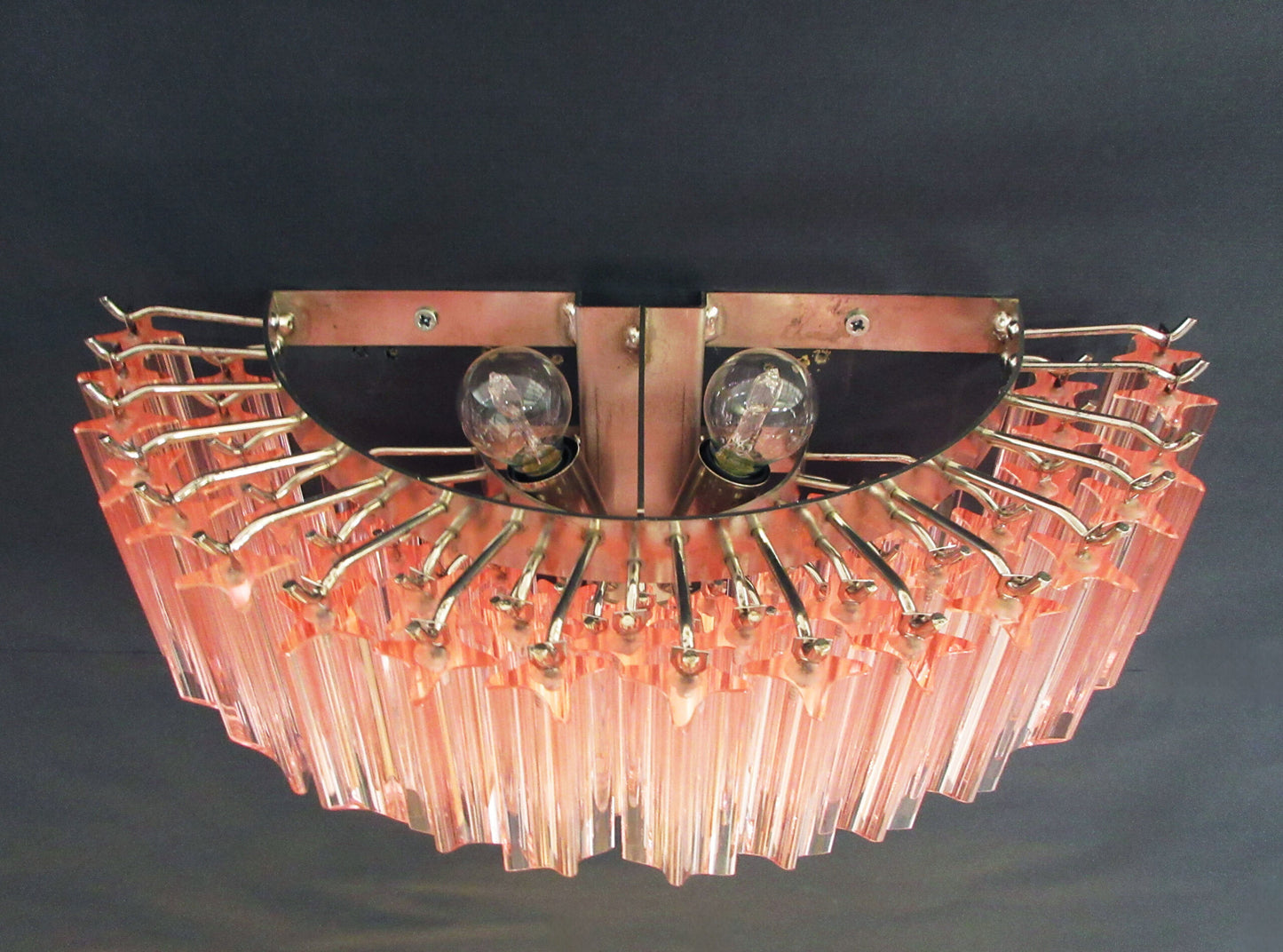 Murano Vegglampe | 63 Rosa Prismeglass | 2 stk