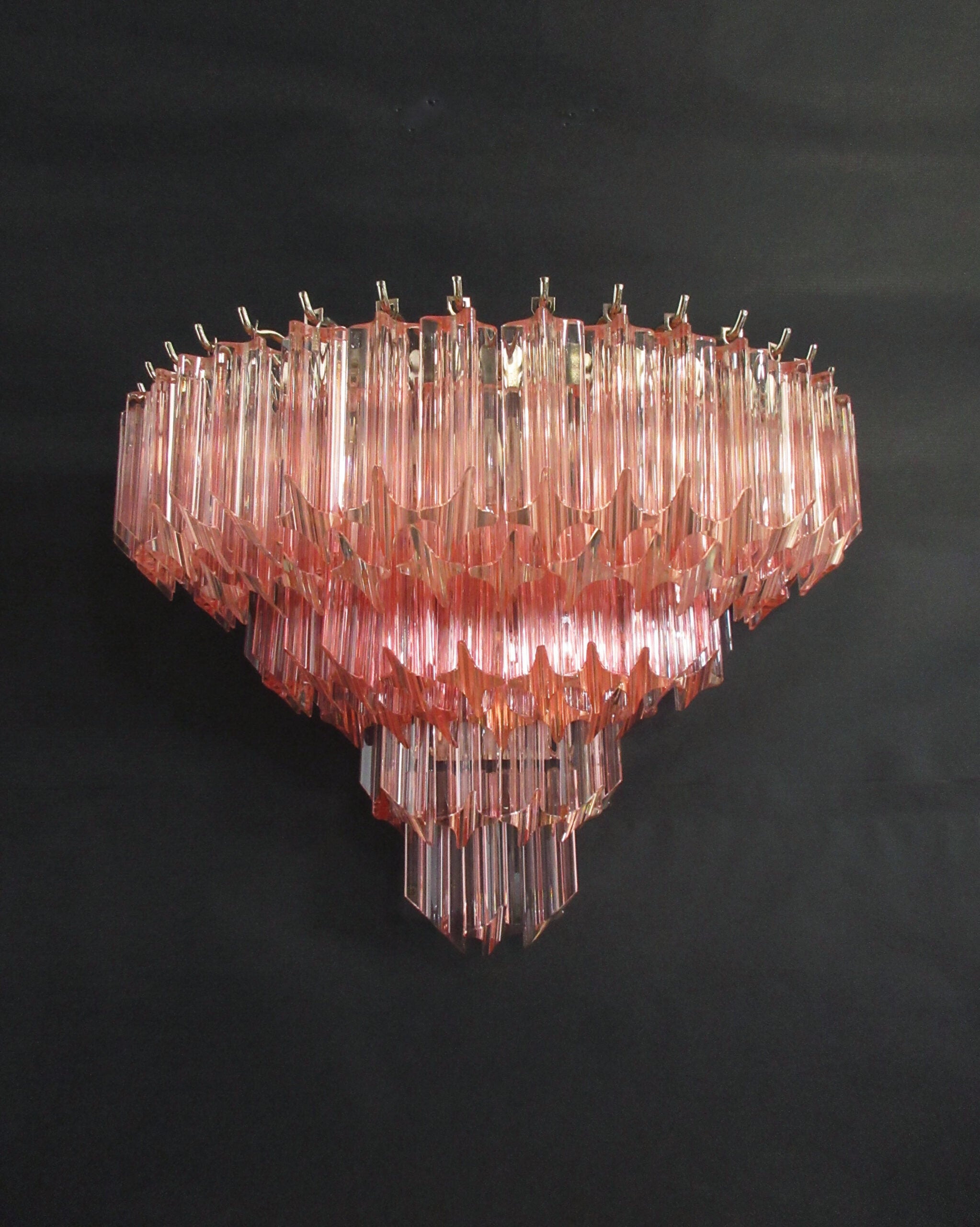 Murano Vegglampe | 63 Rosa Prismeglass | 2 stk