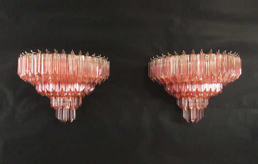 Murano Vegglampe | 63 Rosa Prismeglass | 1 par