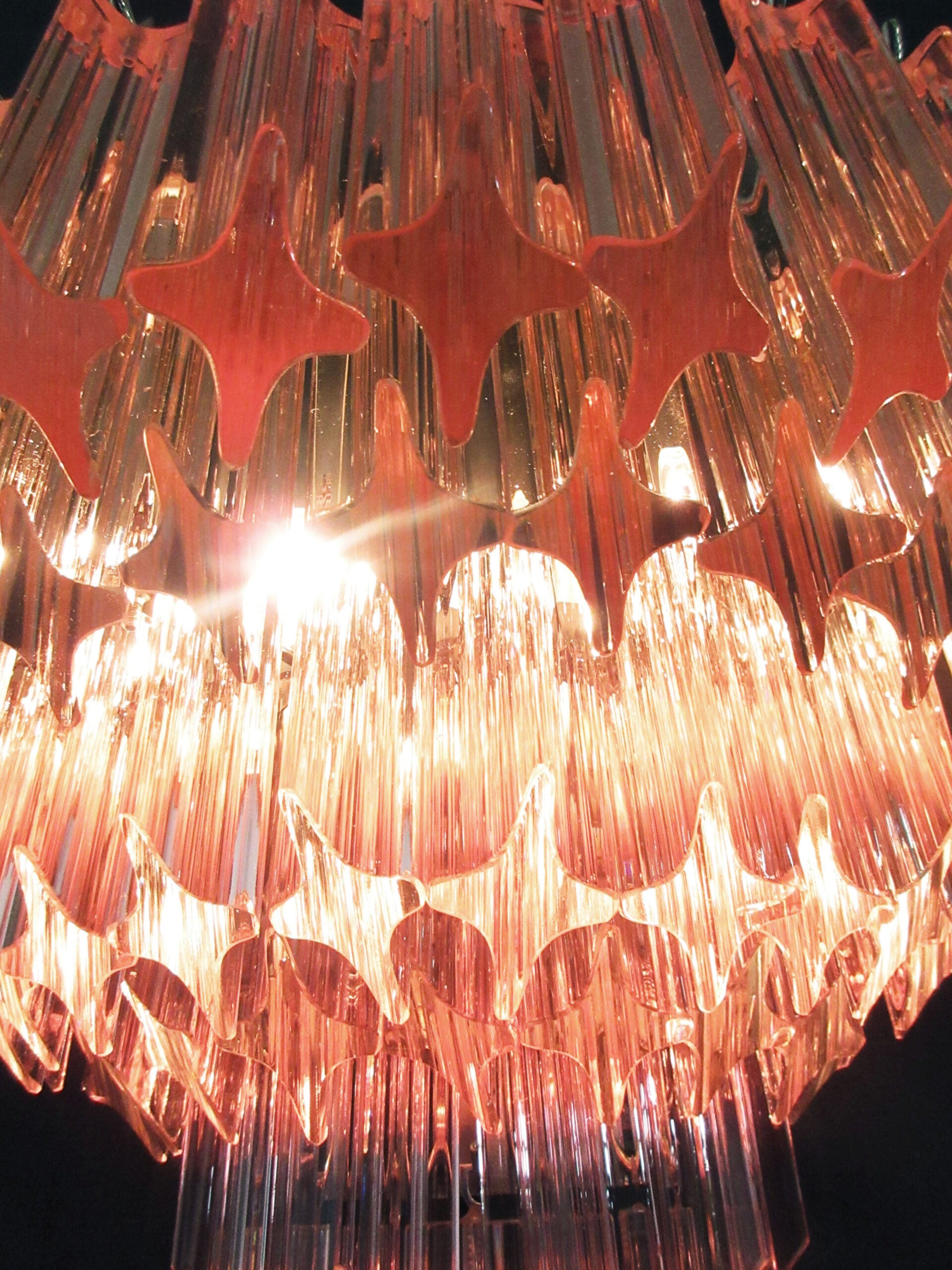 Murano Vegglampe | 63 Rosa Prismeglass | 2 stk