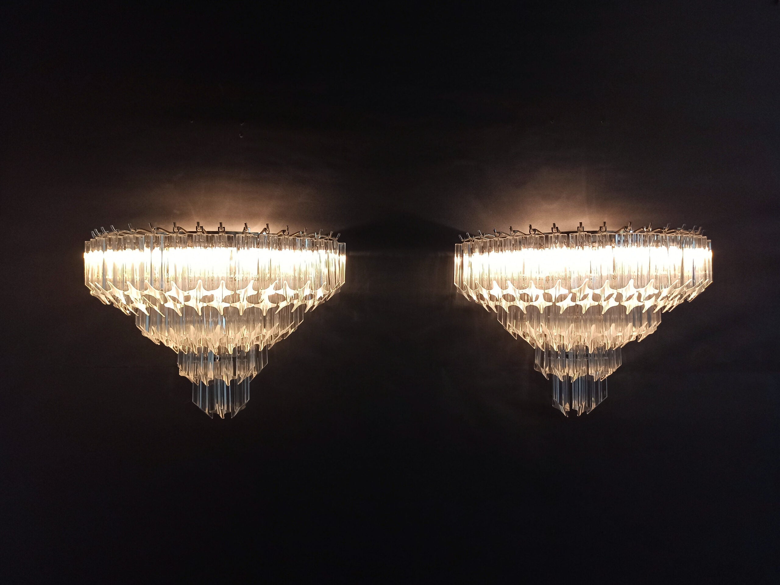 Murano Vegglampe | 63 Klare Prismeglass | 2 stk