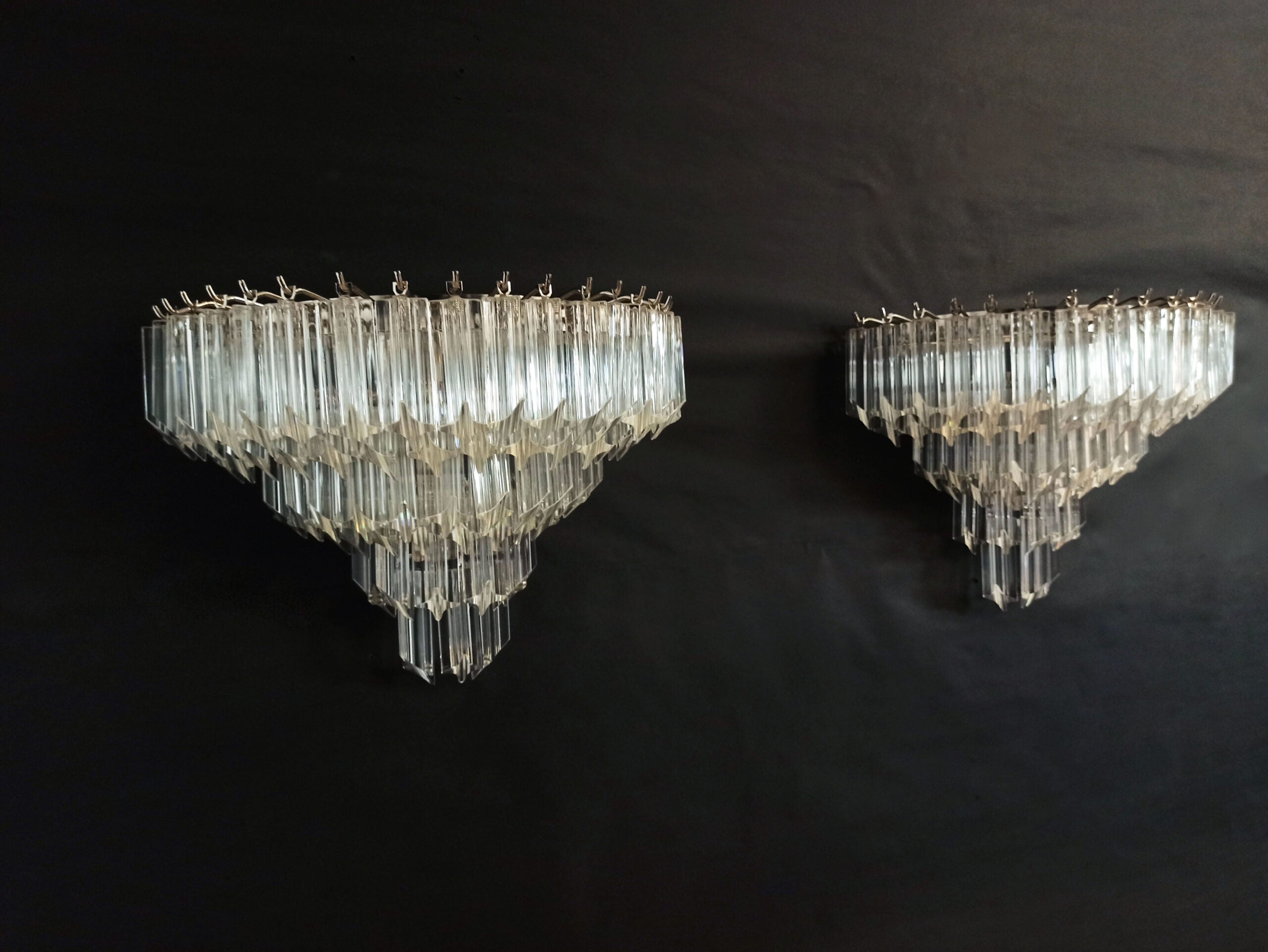 Murano Vegglampe | 63 Klare Prismeglass | 2 stk