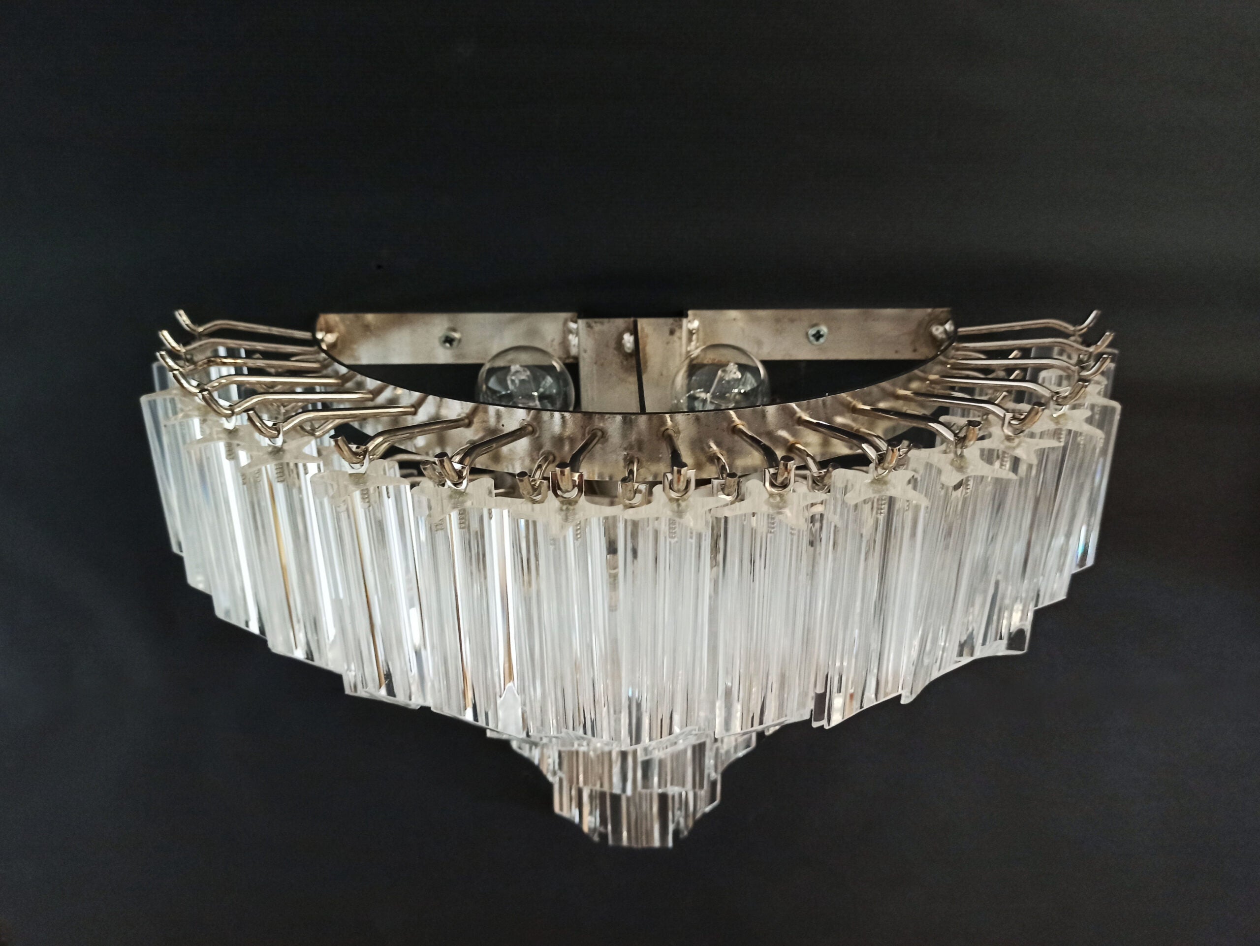 Murano Vegglampe | 63 Klare Prismeglass | 2 stk