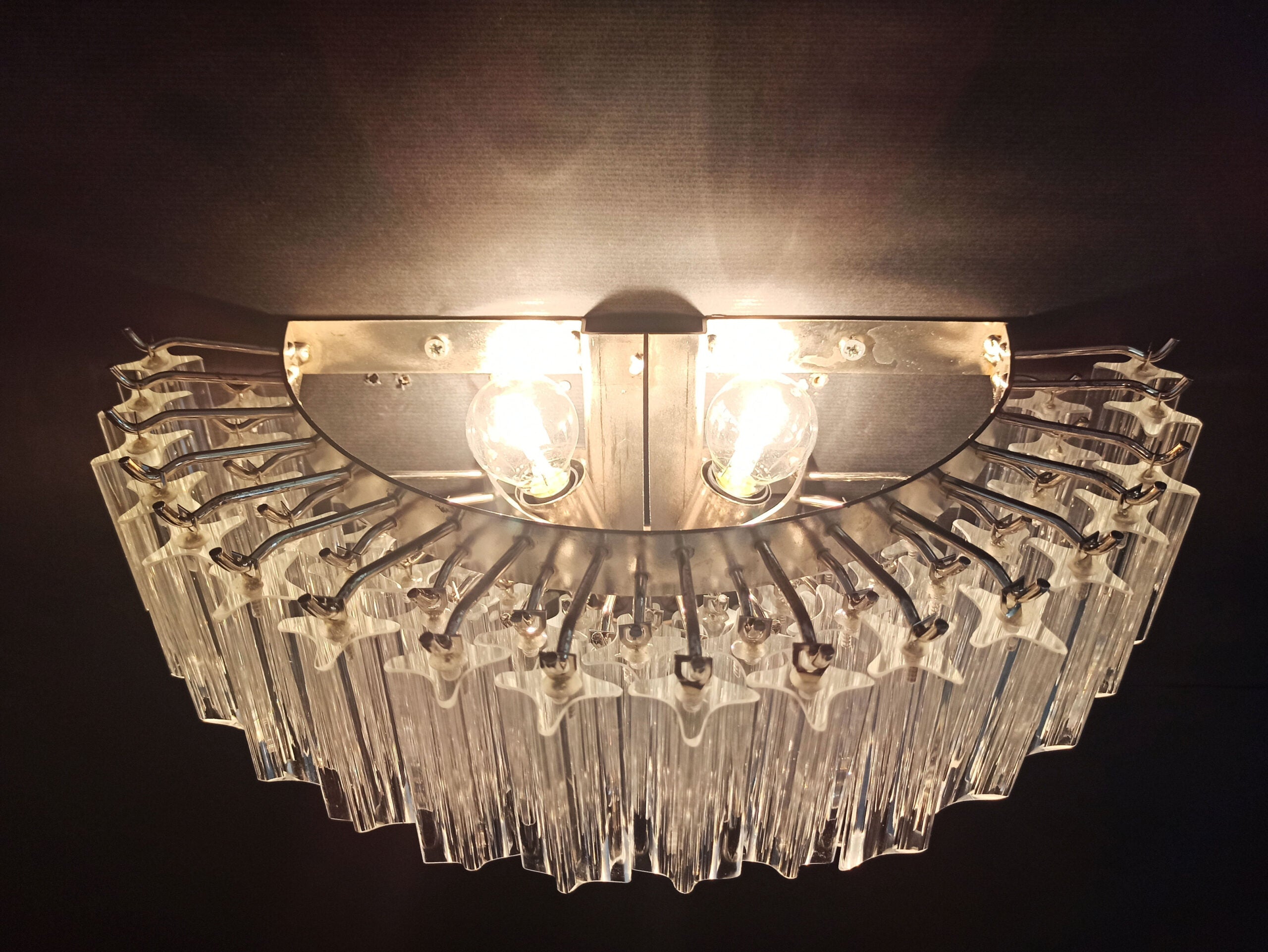 Murano Vegglampe | 63 Klare Prismeglass | 2 stk