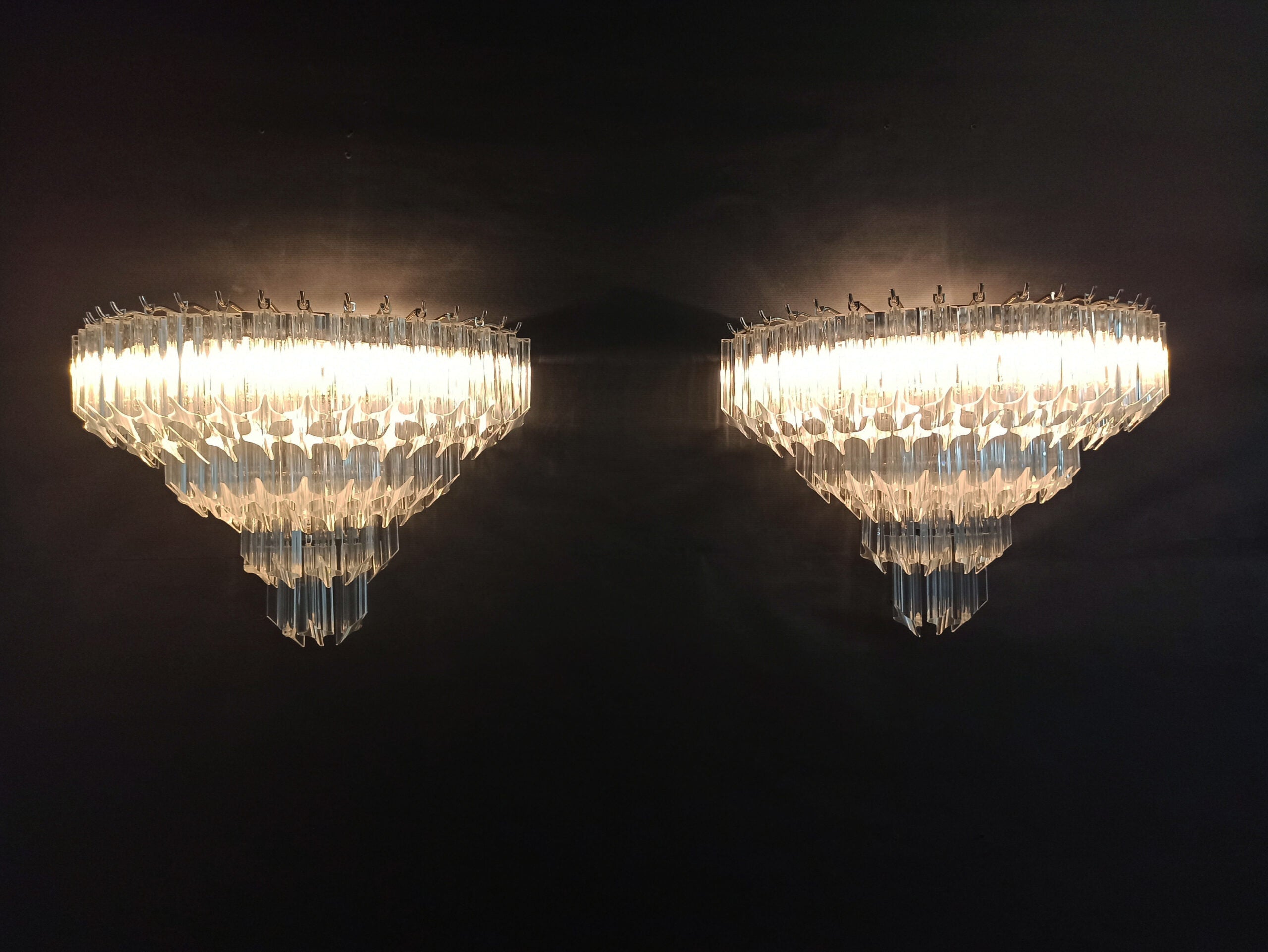 Murano Vegglampe | 63 Klare Prismeglass | 2 stk