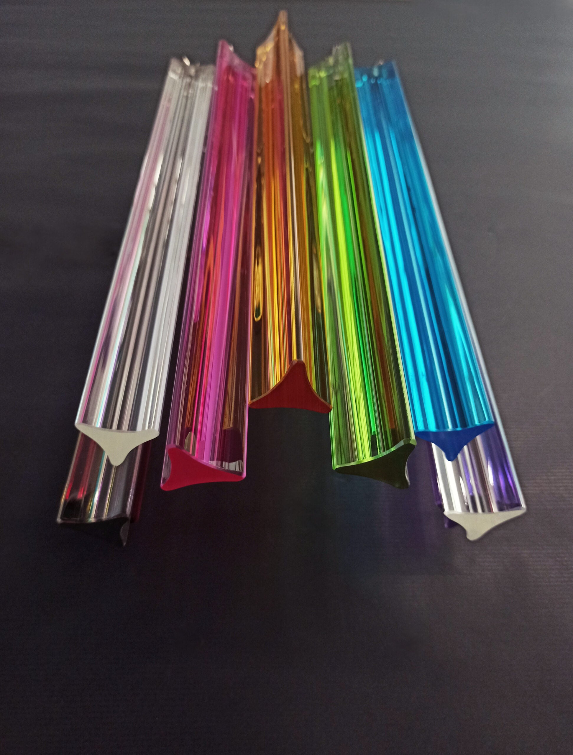 Murano Vegglampe | 9 Multifarge Prismeglass | 2 stk