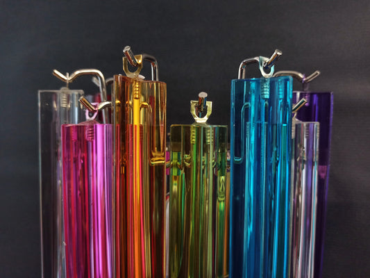 Murano Vegglampe | 9 Multifarge Prismeglass | 2 stk