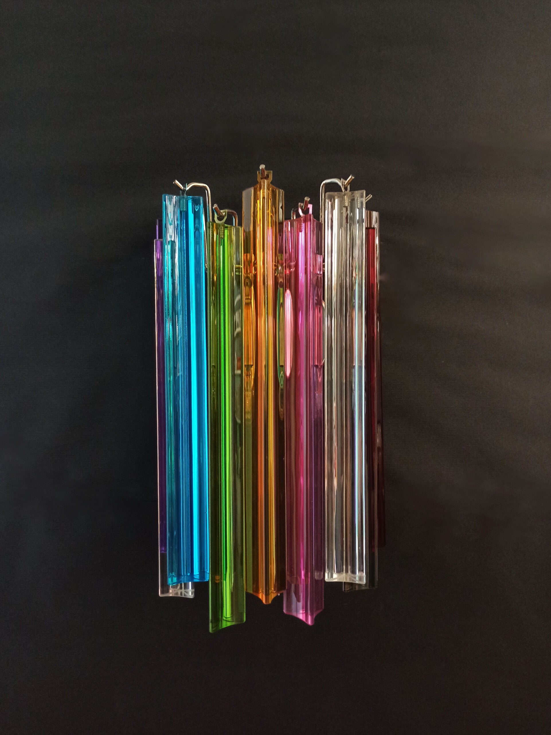 Murano Vegglampe | 9 Multifarge Prismeglass | 2 stk