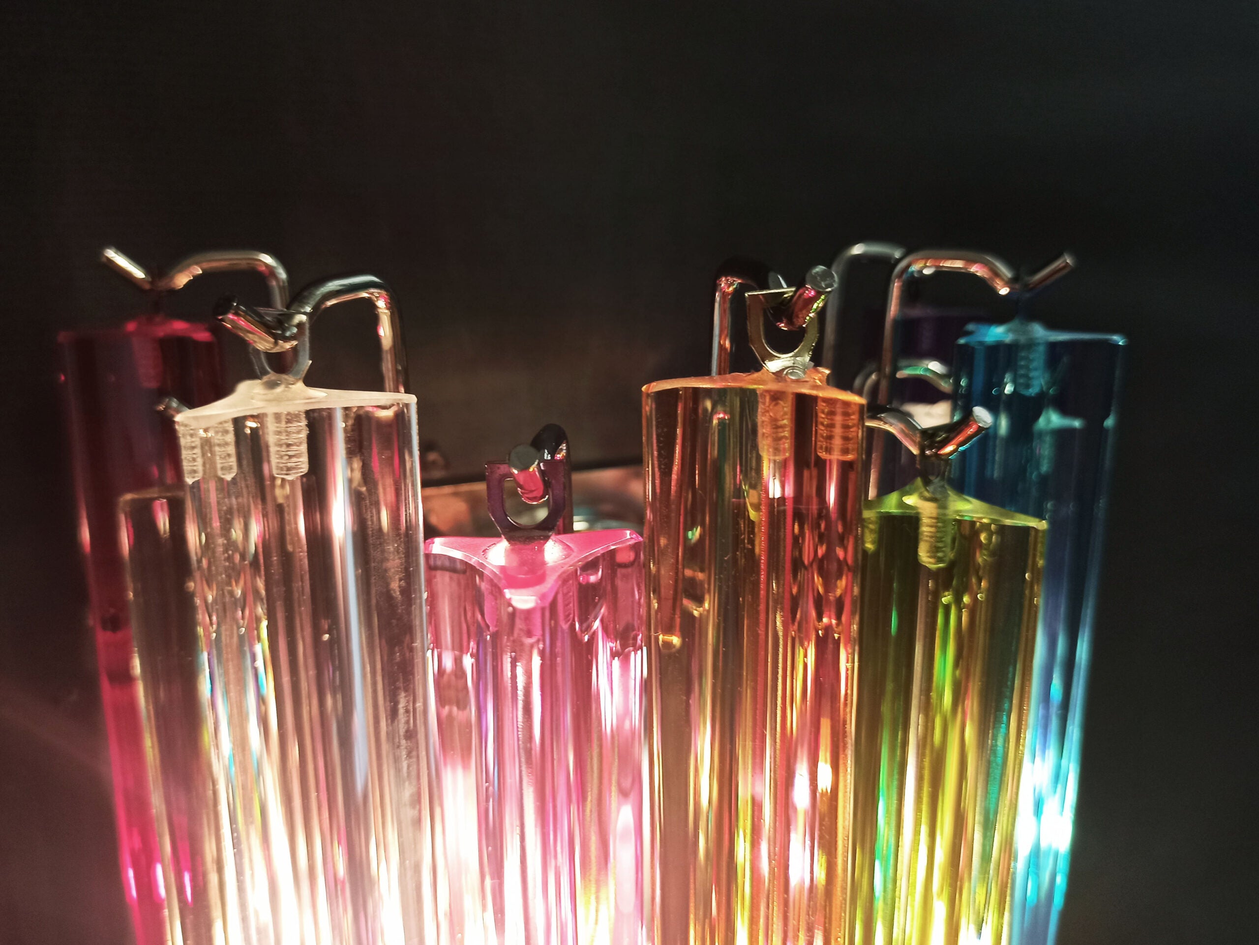Murano Vegglampe | 9 Multifarge Prismeglass | 2 stk