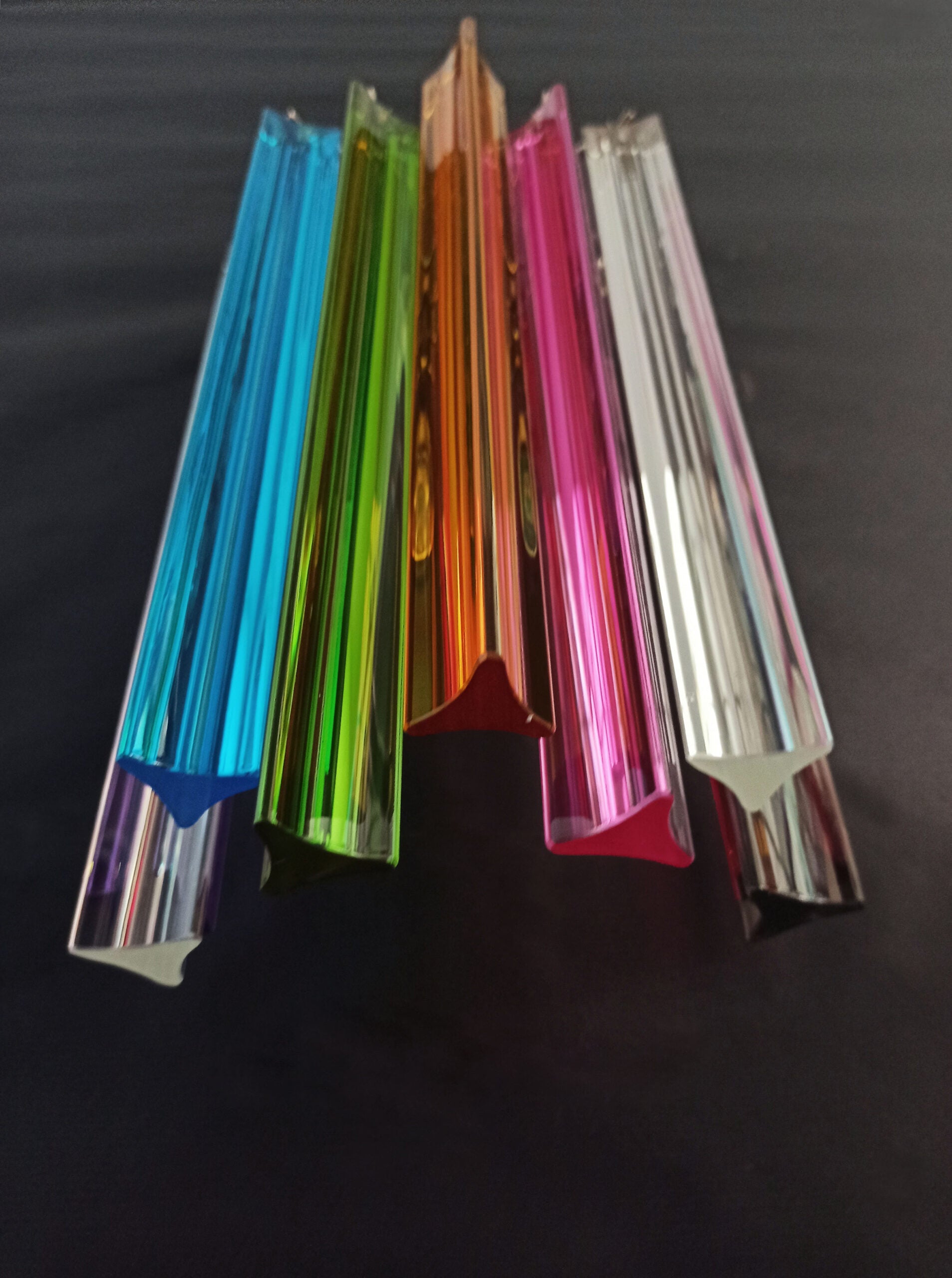 Murano Vegglampe | 9 Multifarge Prismeglass | 2 stk
