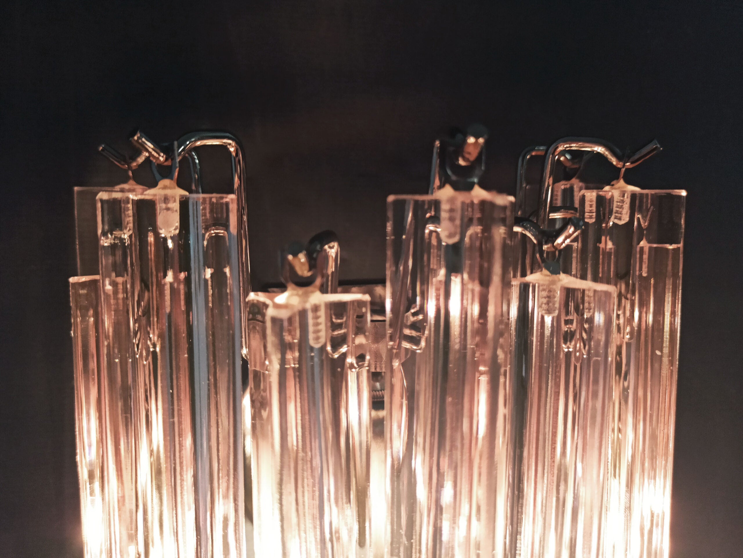 Murano Vegglampe | 9 Rosa Prismeglass | 2 stk