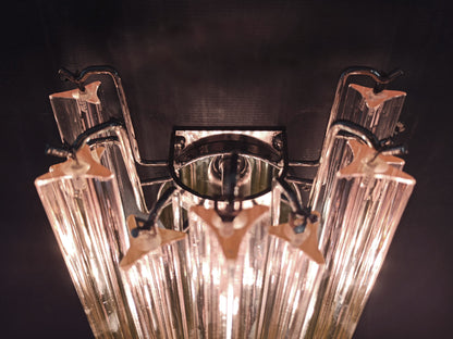 Murano Vegglampe | 9 Rosa Prismeglass | 2 stk