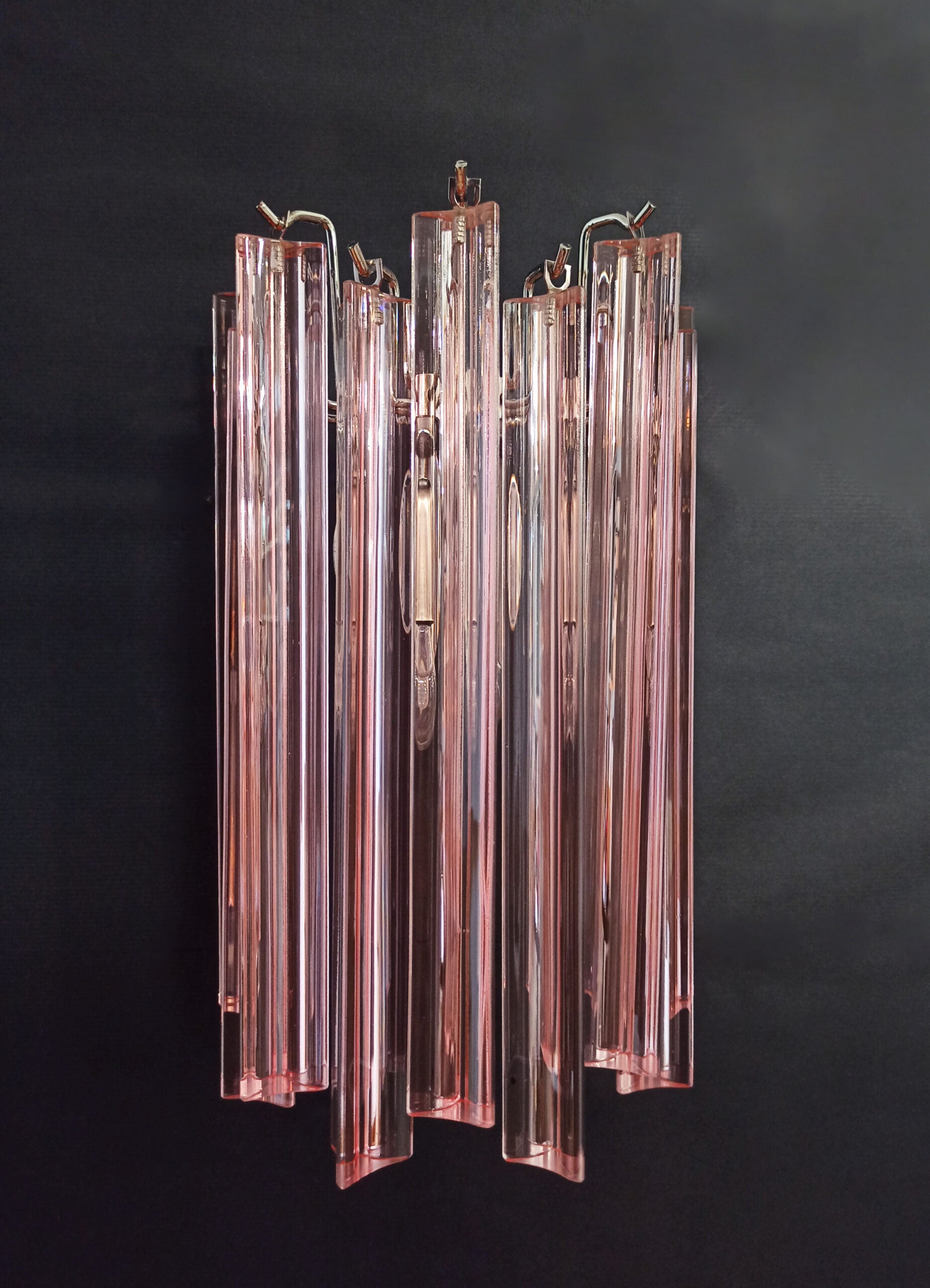 Murano Vegglampe | 9 Rosa Prismeglass | 2 stk