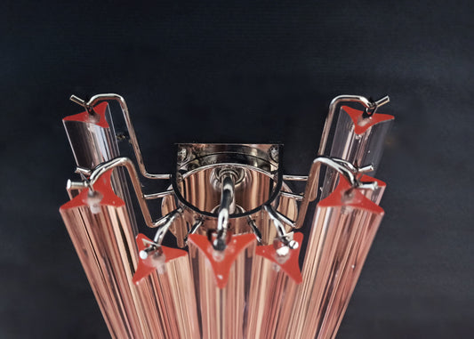 Murano Vegglampe | 9 Rosa Prismeglass | 2 stk