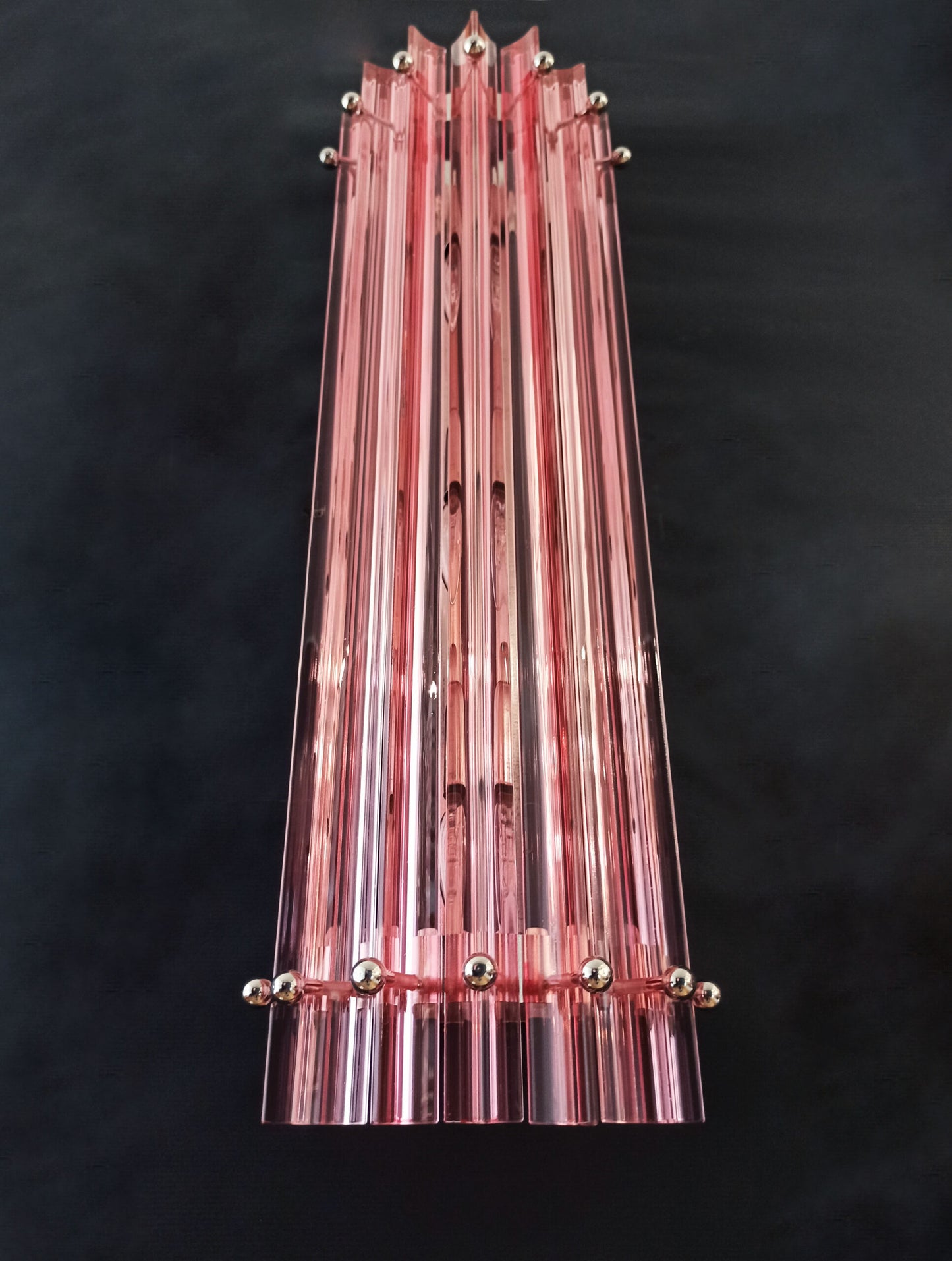 Murano Vegglampe | 7 Rosa Prismeglass | 2 stk