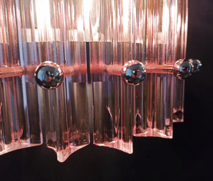 Murano Vegglampe | 7 Rosa Prismeglass | 2 stk