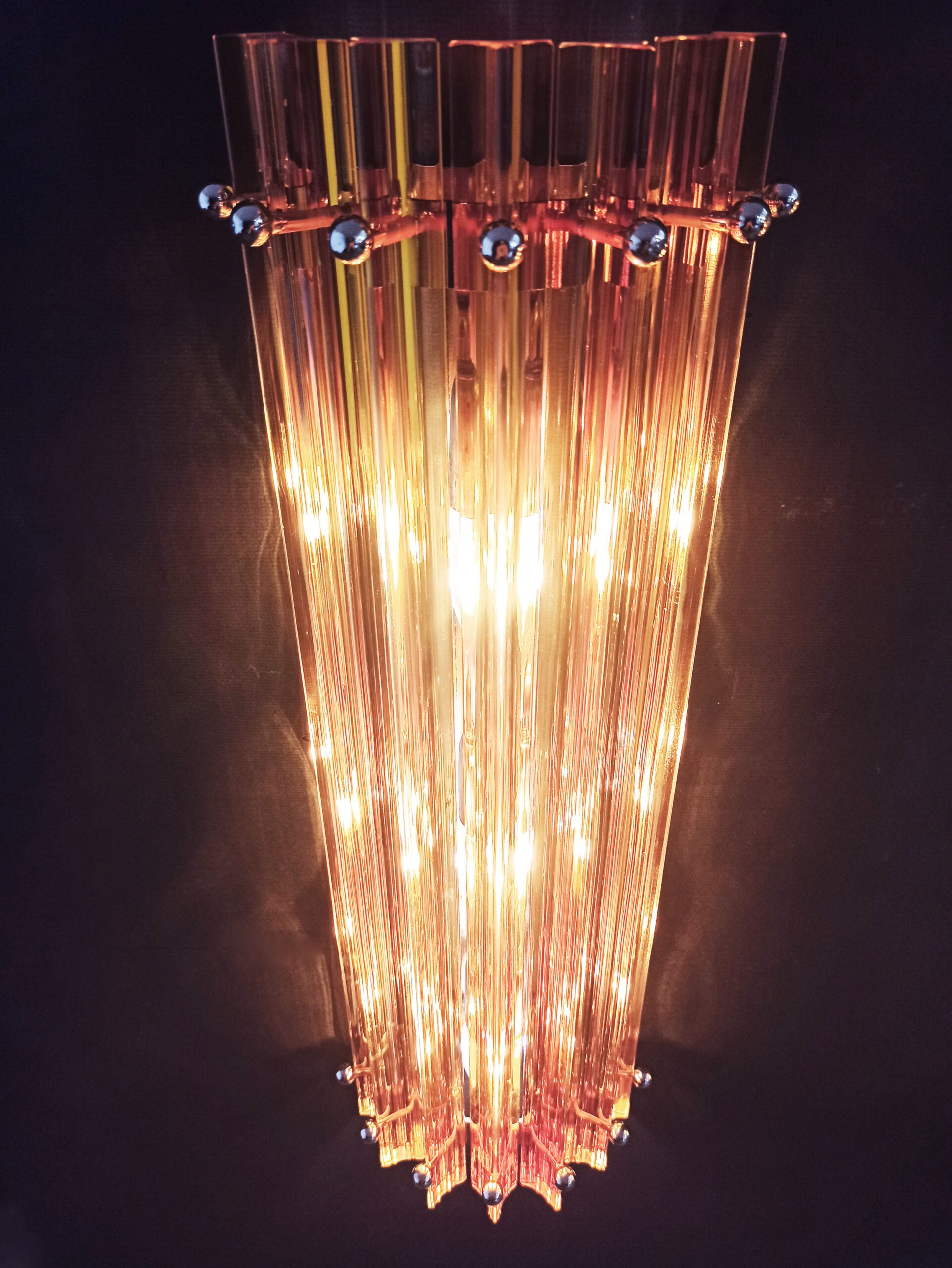 Murano Vegglampe | 7 Gule Prismeglass | 2 stk