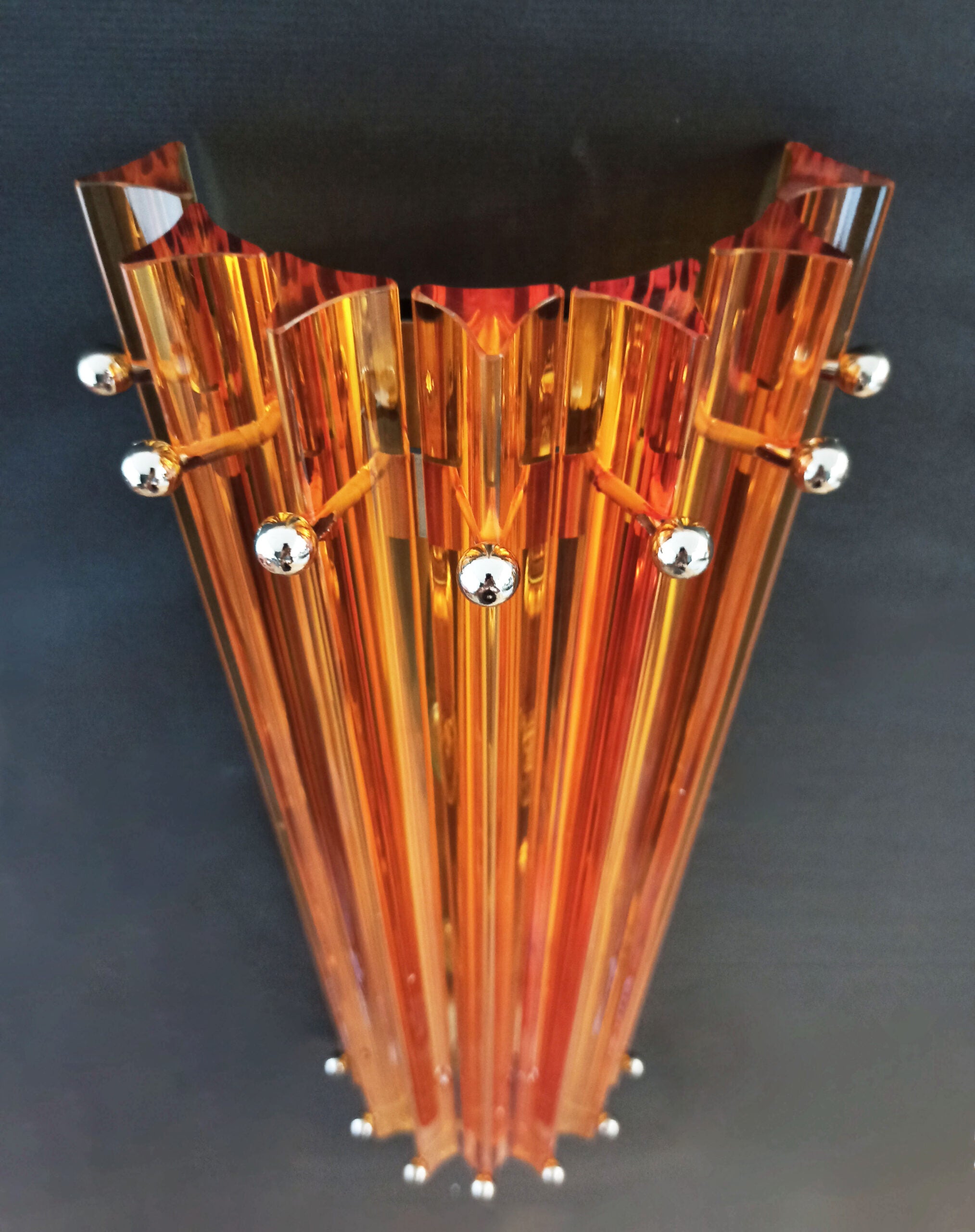 Murano Vegglampe | 7 Gule Prismeglass | 2 stk