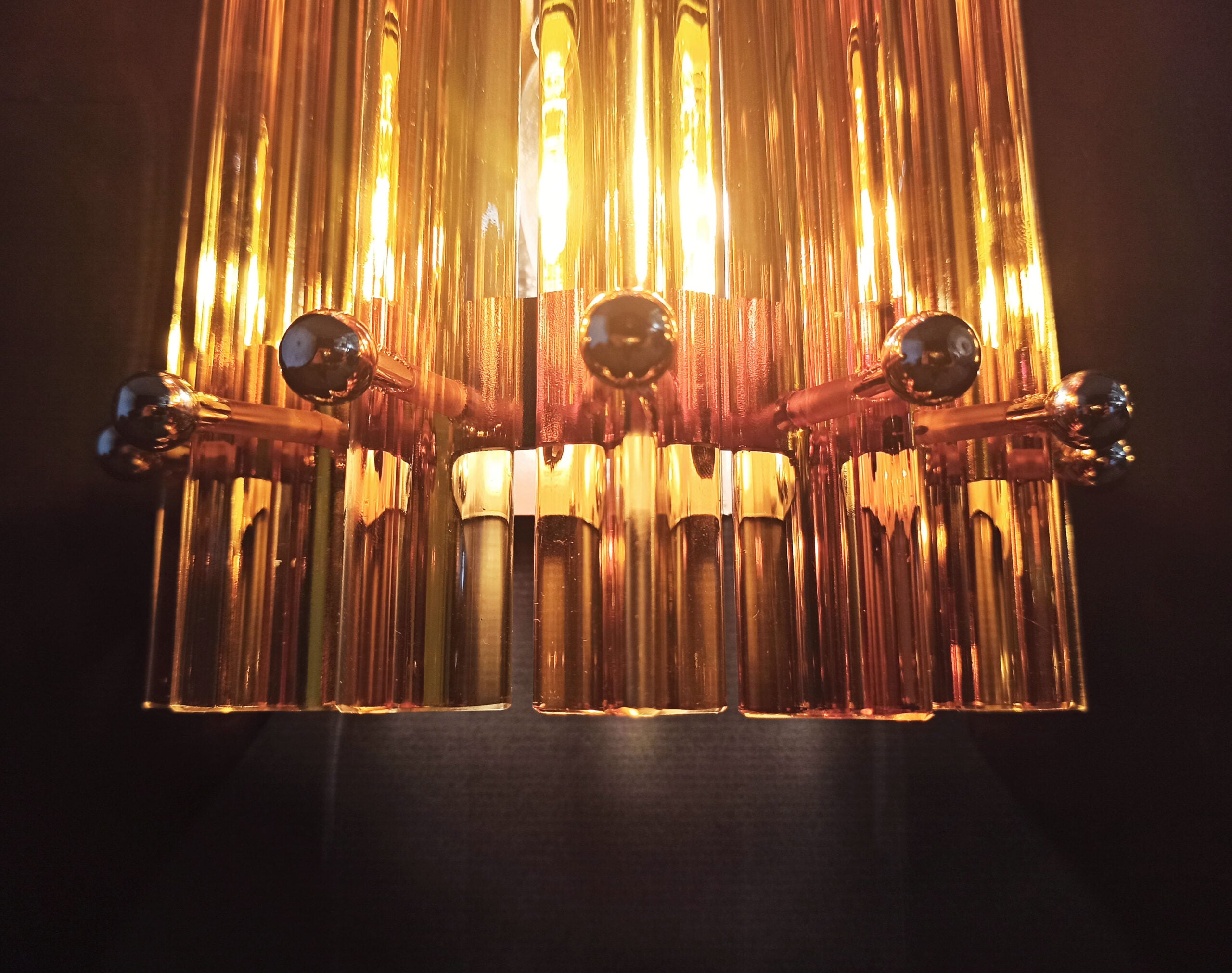 Murano Vegglampe | 7 Gule Prismeglass | 2 stk