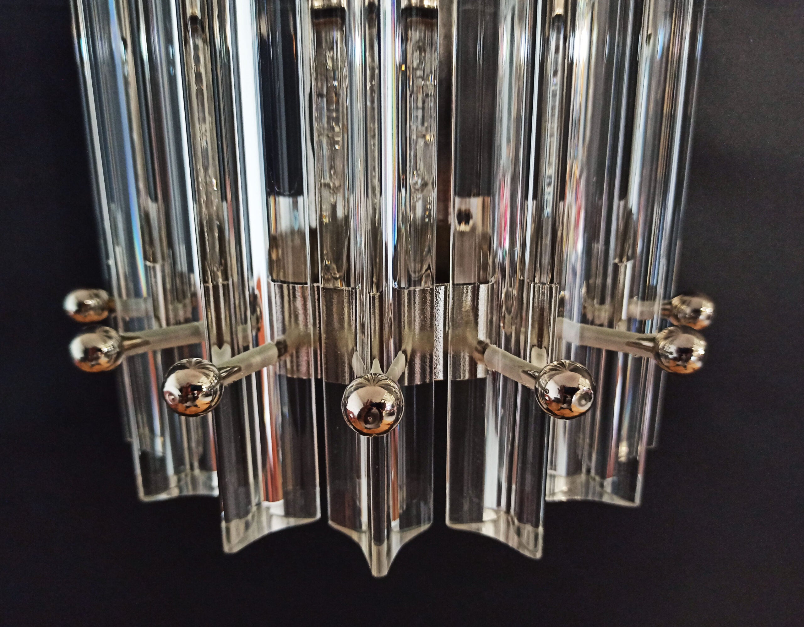 Murano Vegglampe | 7 Klare Prismeglass | 2 stk