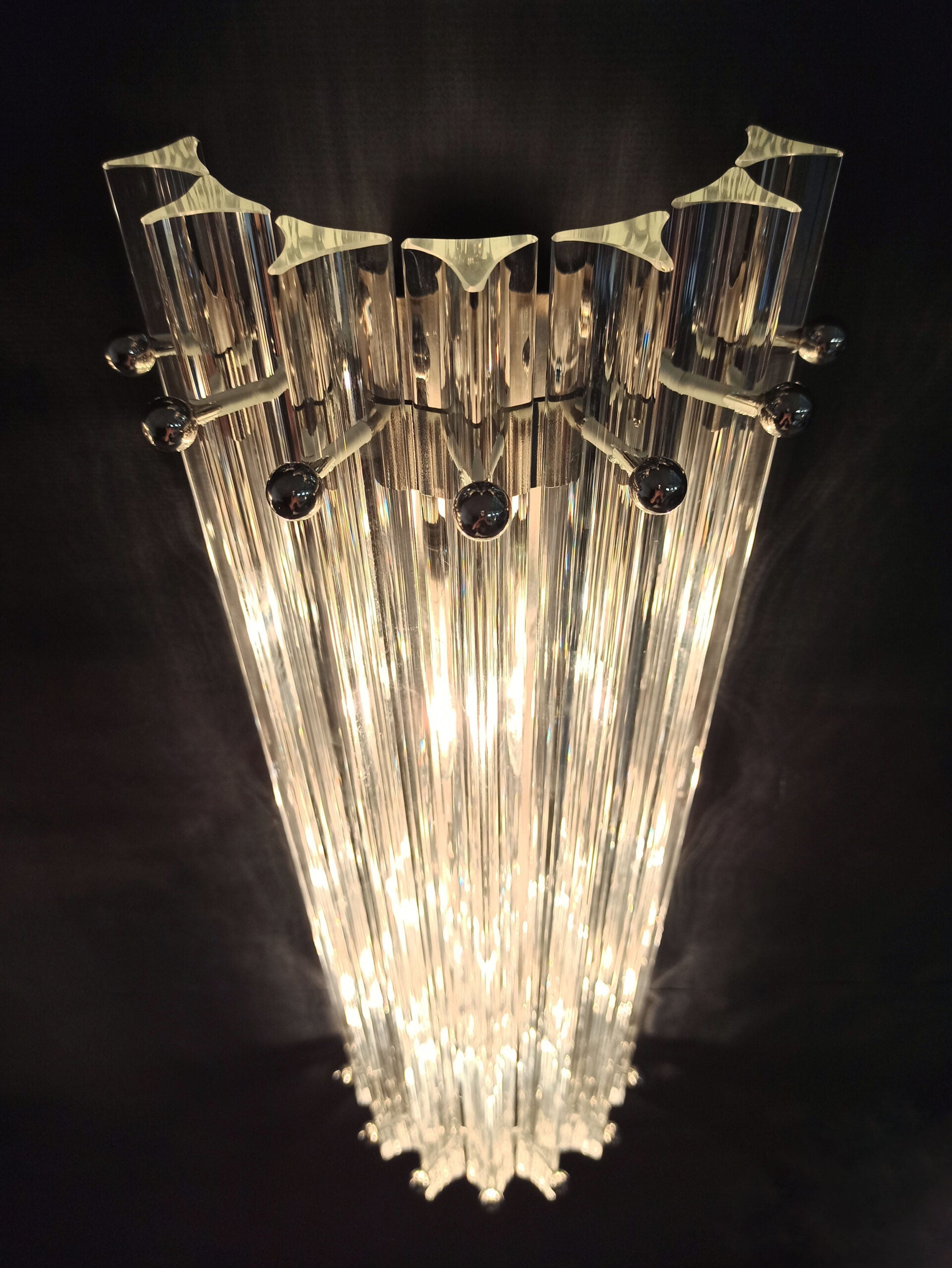 Murano Vegglampe | 7 Klare Prismeglass | 2 stk
