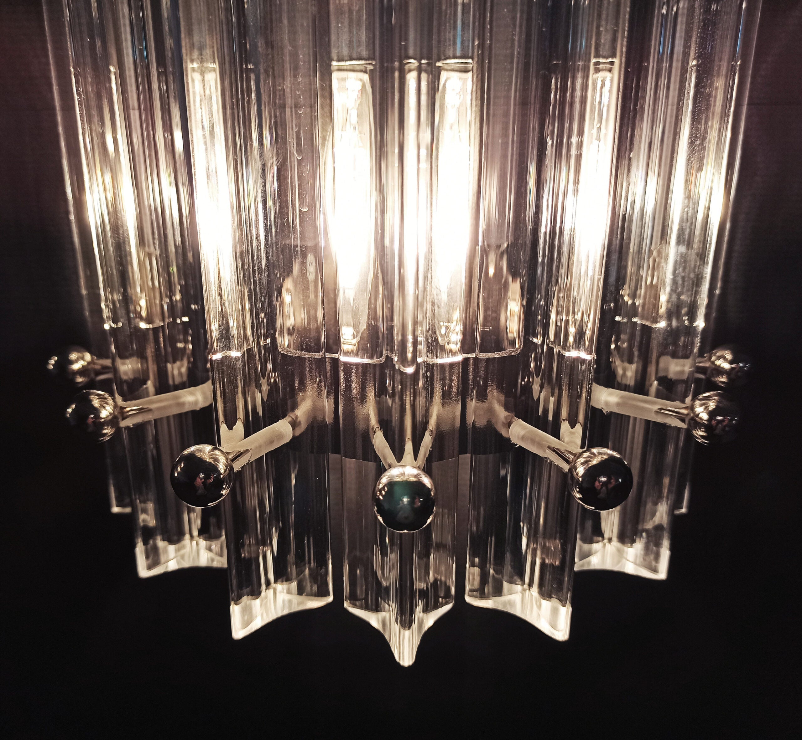 Murano Vegglampe | 7 Klare Prismeglass | 2 stk