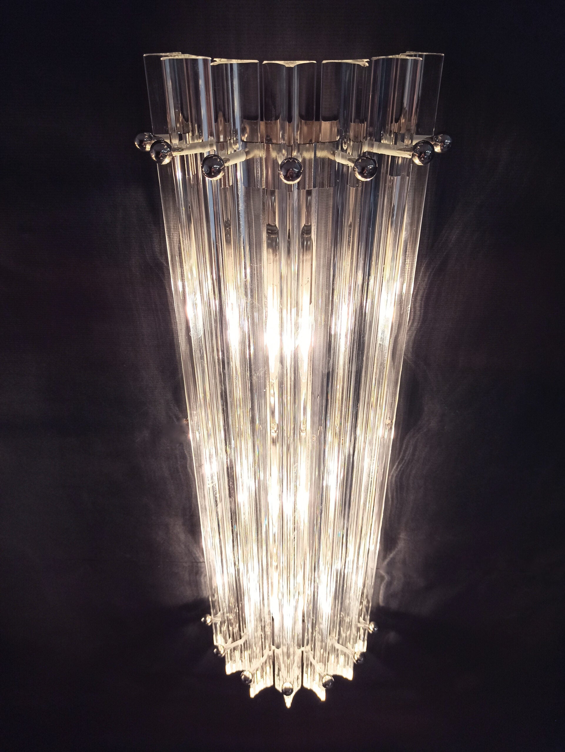 Murano Vegglampe | 7 Klare Prismeglass | 2 stk