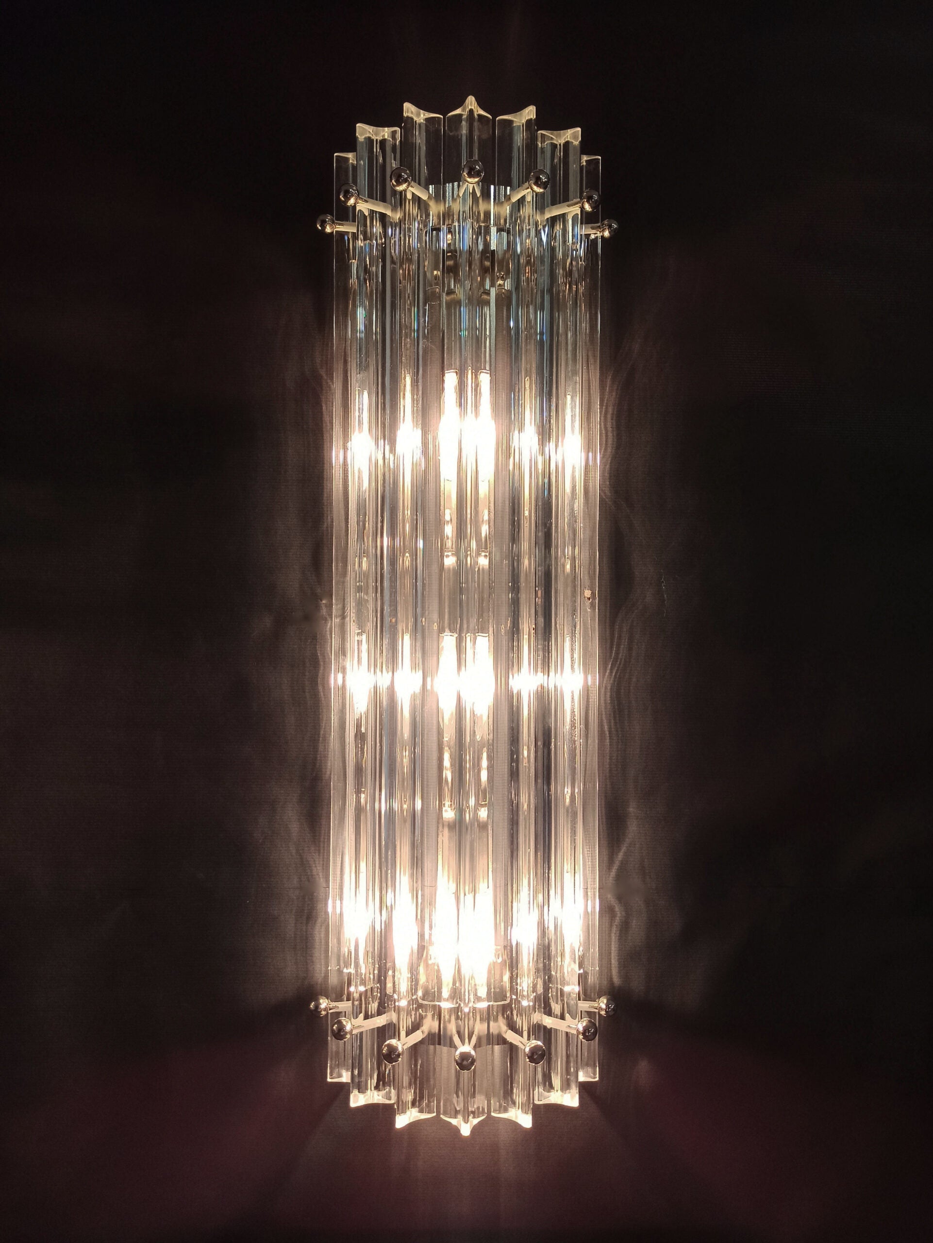 Murano Vegglampe | 7 Klare Prismeglass | 2 stk