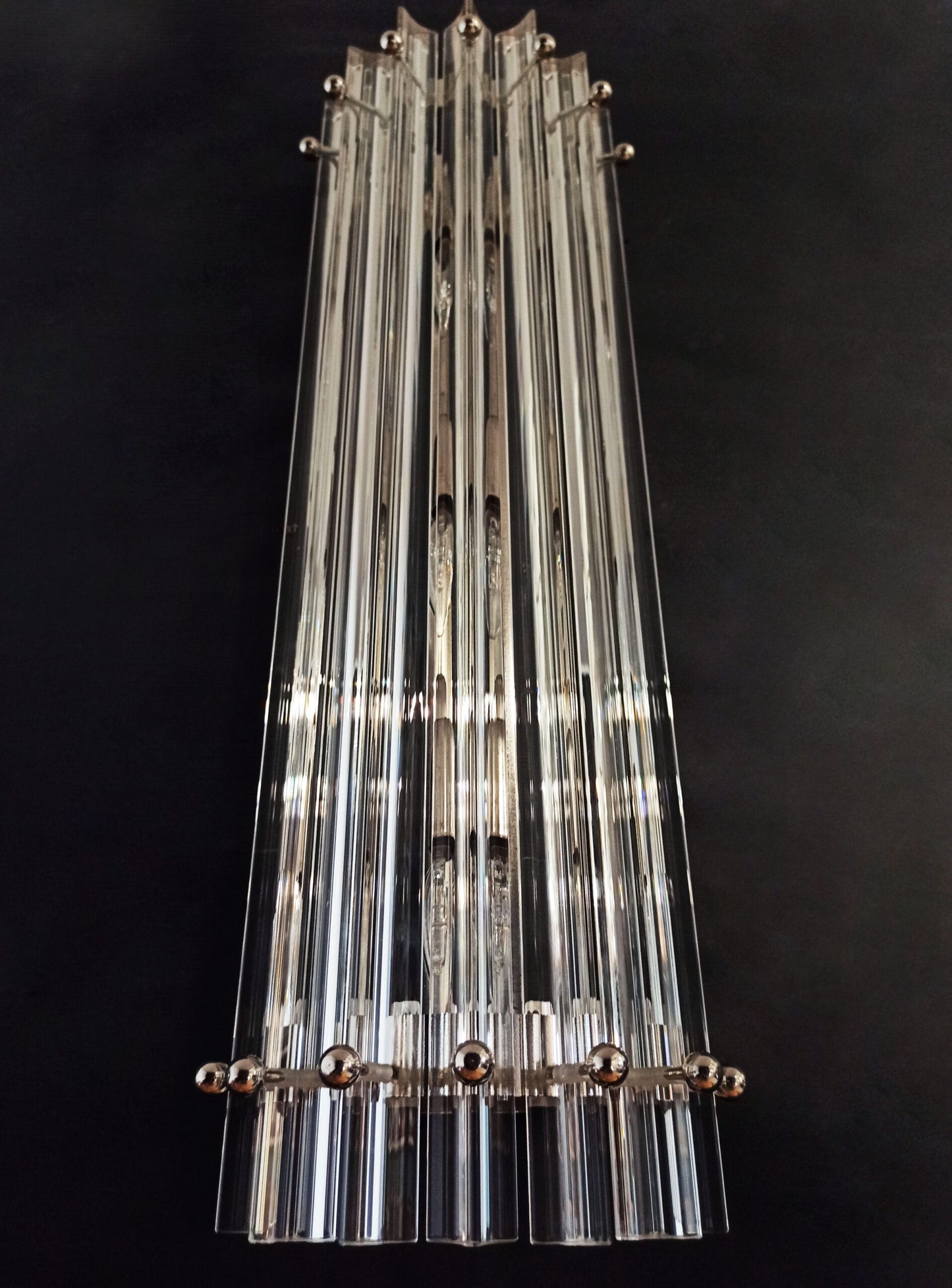 Murano Vegglampe | 7 Klare Prismeglass | 2 stk