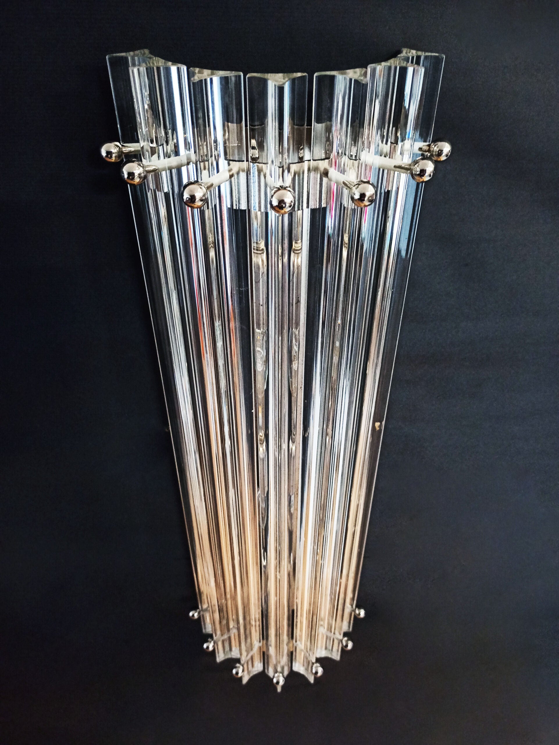 Murano Vegglampe | 7 Klare Prismeglass | 2 stk