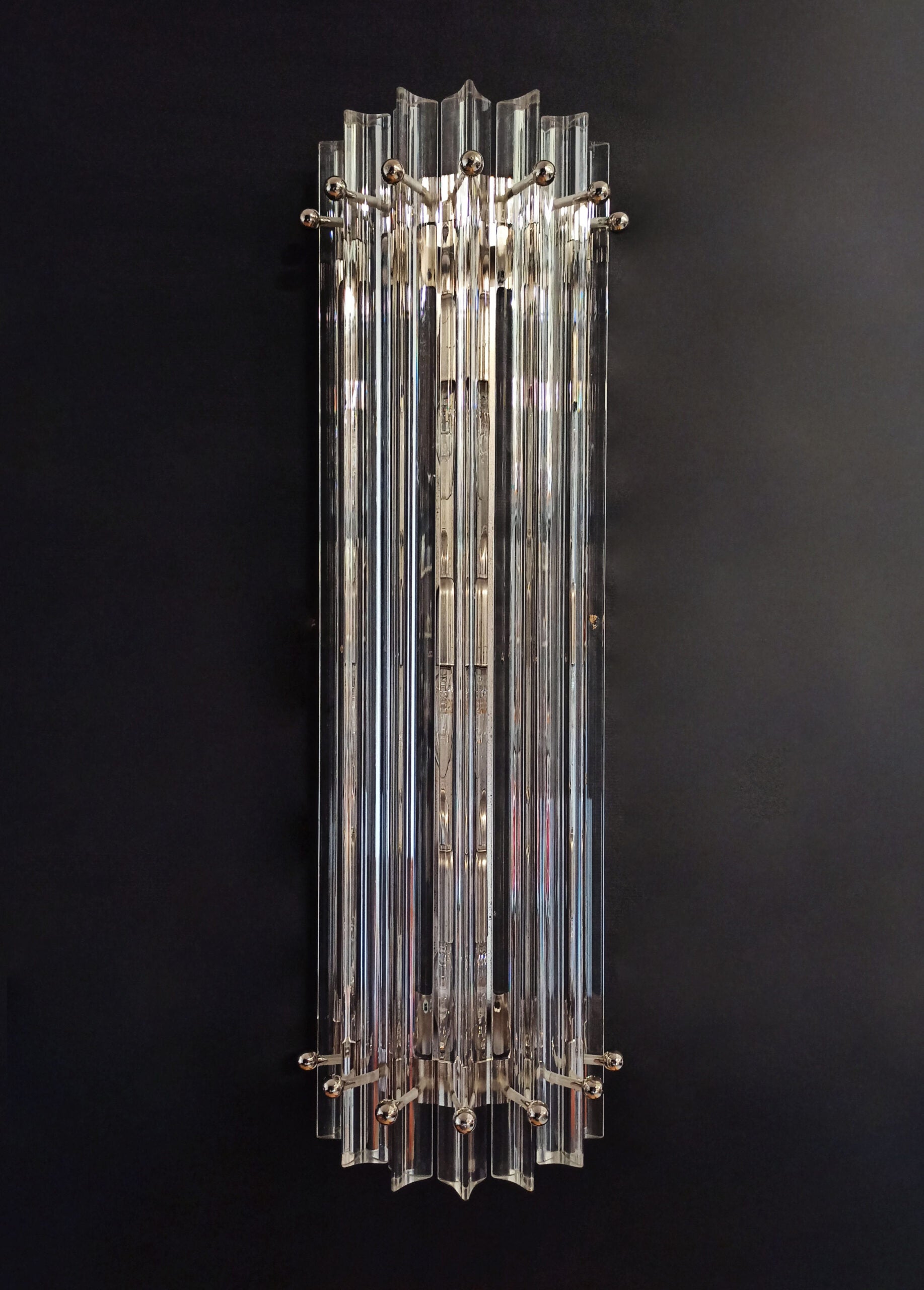 Murano Vegglampe | 7 Klare Prismeglass | 2 stk