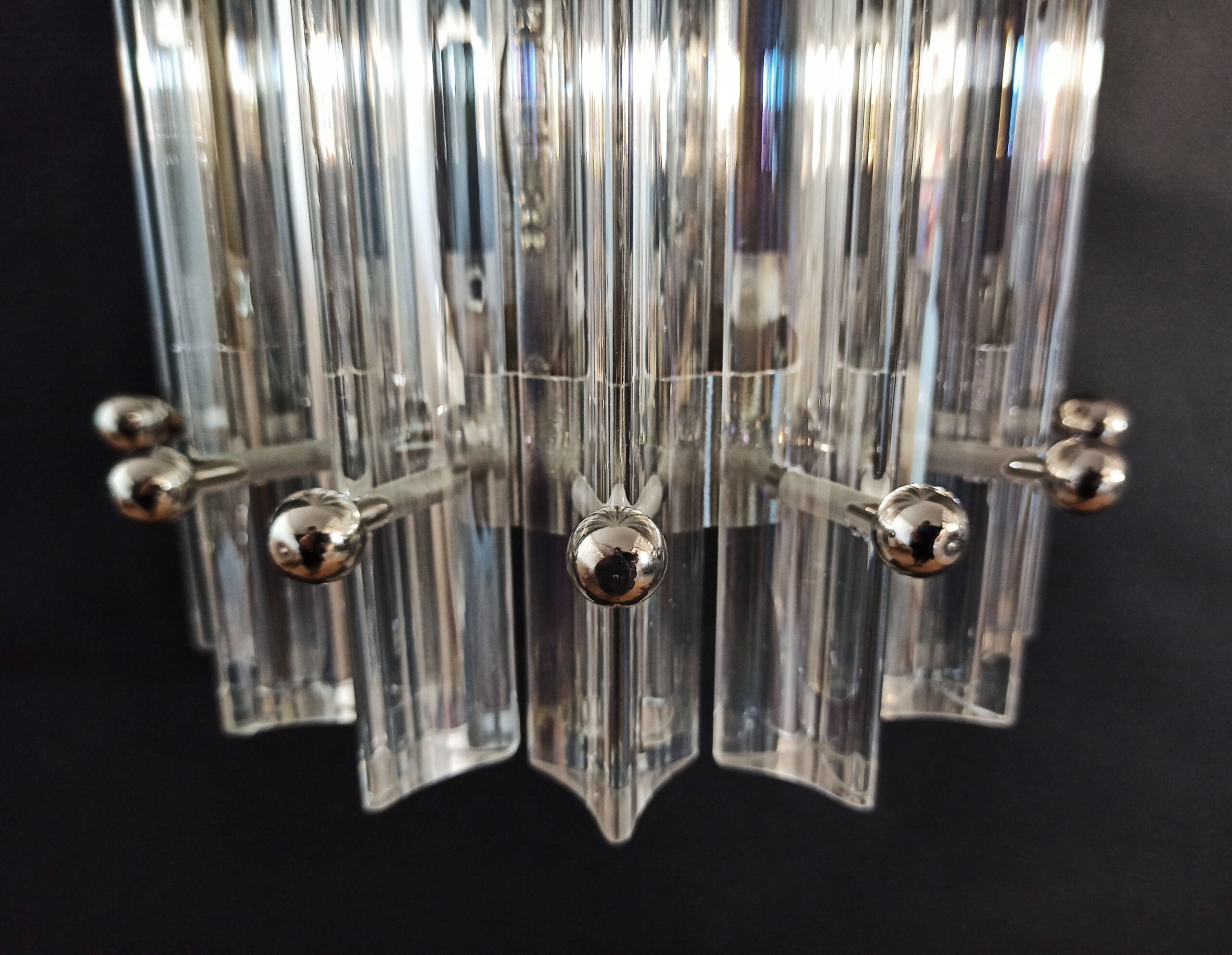 Murano Vegglampe | 7 Iris Klare Prismeglass | 2 stk