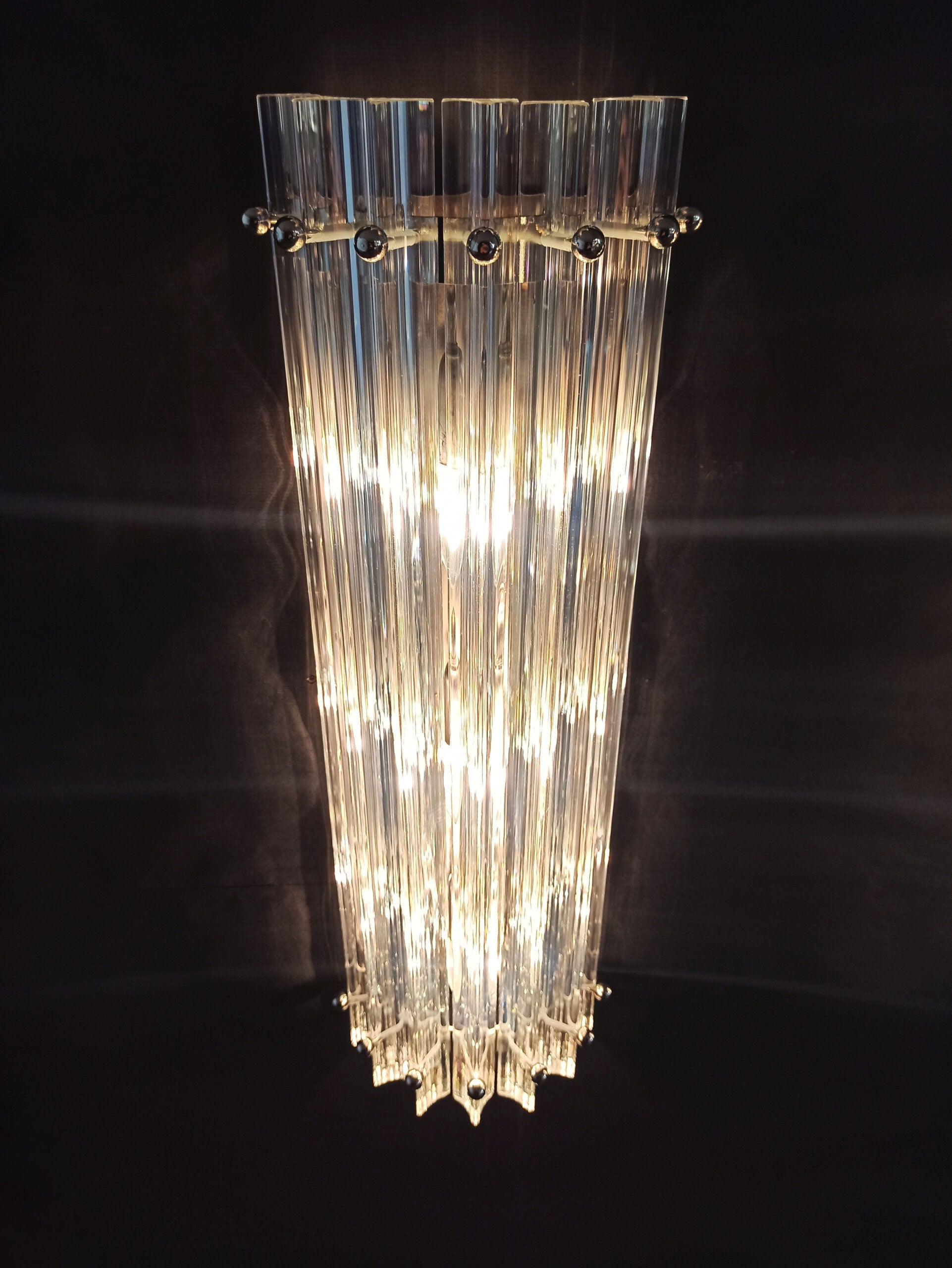 Murano Vegglampe | 7 Iris Klare Prismeglass | 2 stk