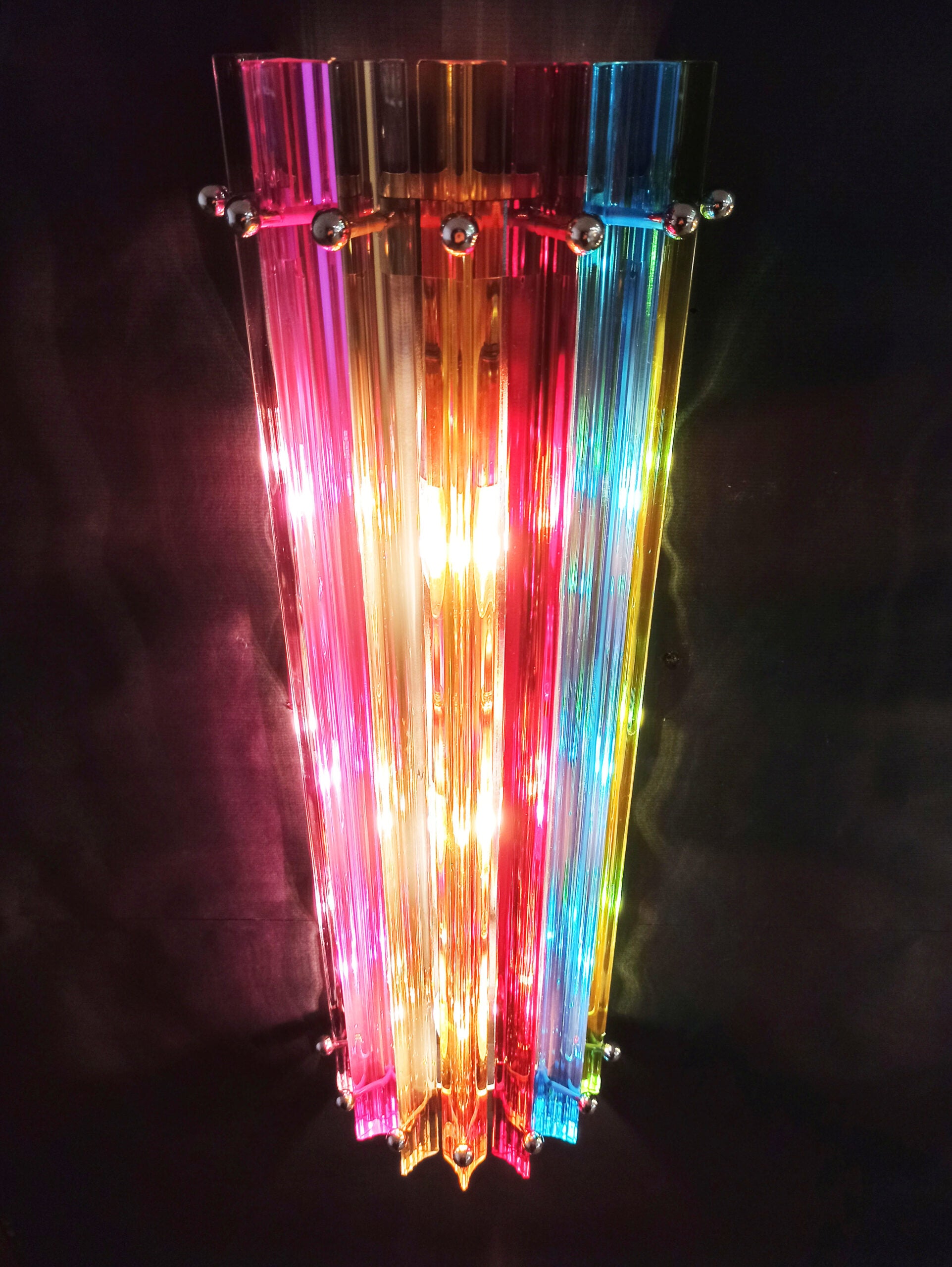 Murano Vegglampe | 7 Multifarge Prismeglass | 2 stk
