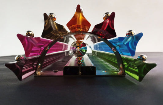 Murano Vegglampe | 7 Multifarge Prismeglass | 2 stk