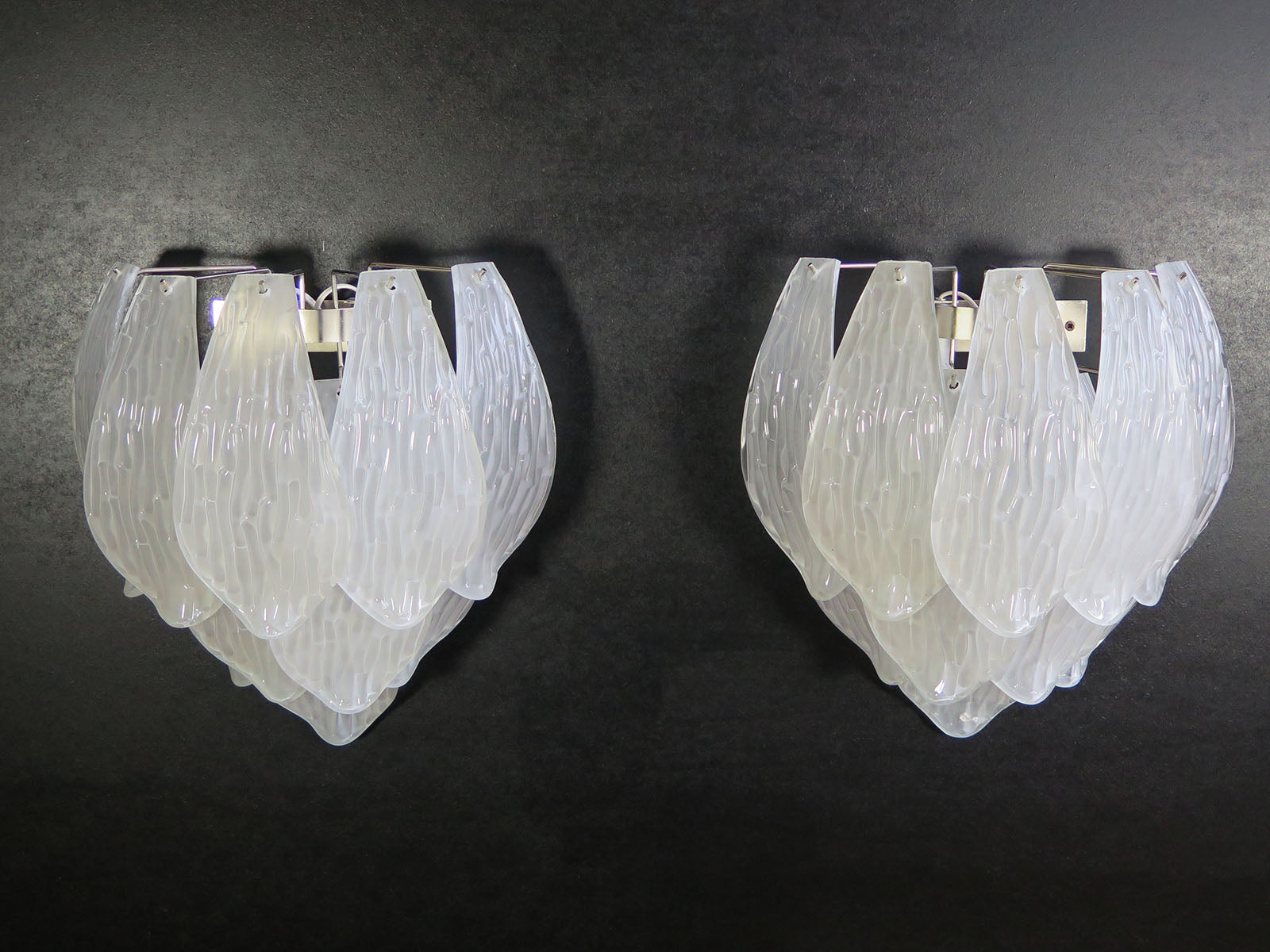 Murano Vegglampe – 10 Klare Konglebladglass – 2 stk – detalj 8 – Murano Classics