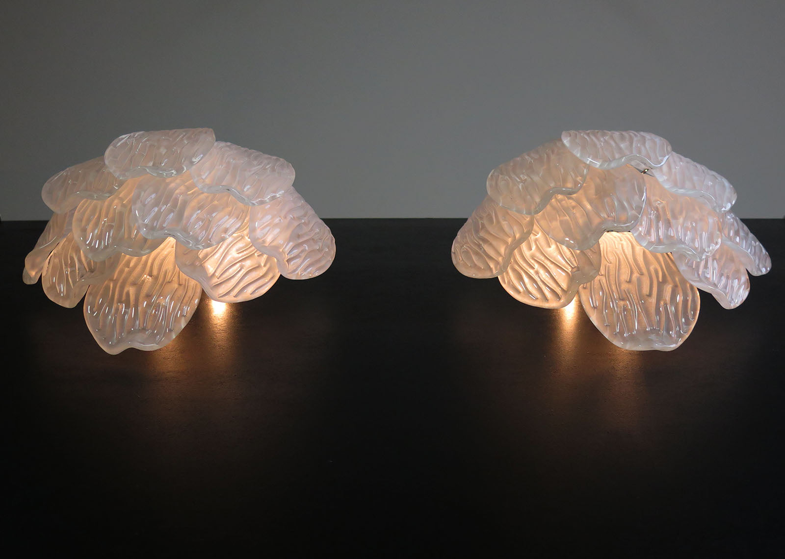 Murano Vegglampe – 10 Klare Konglebladglass – 2 stk – detalj 4 – Murano Classics