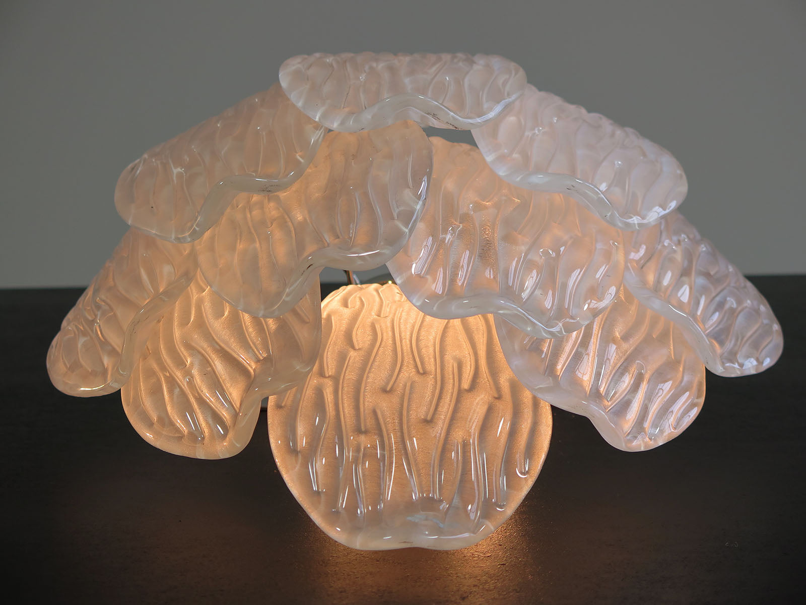 Murano Vegglampe – 10 Klare Konglebladglass – 2 stk – detalj 5 – Murano Classics