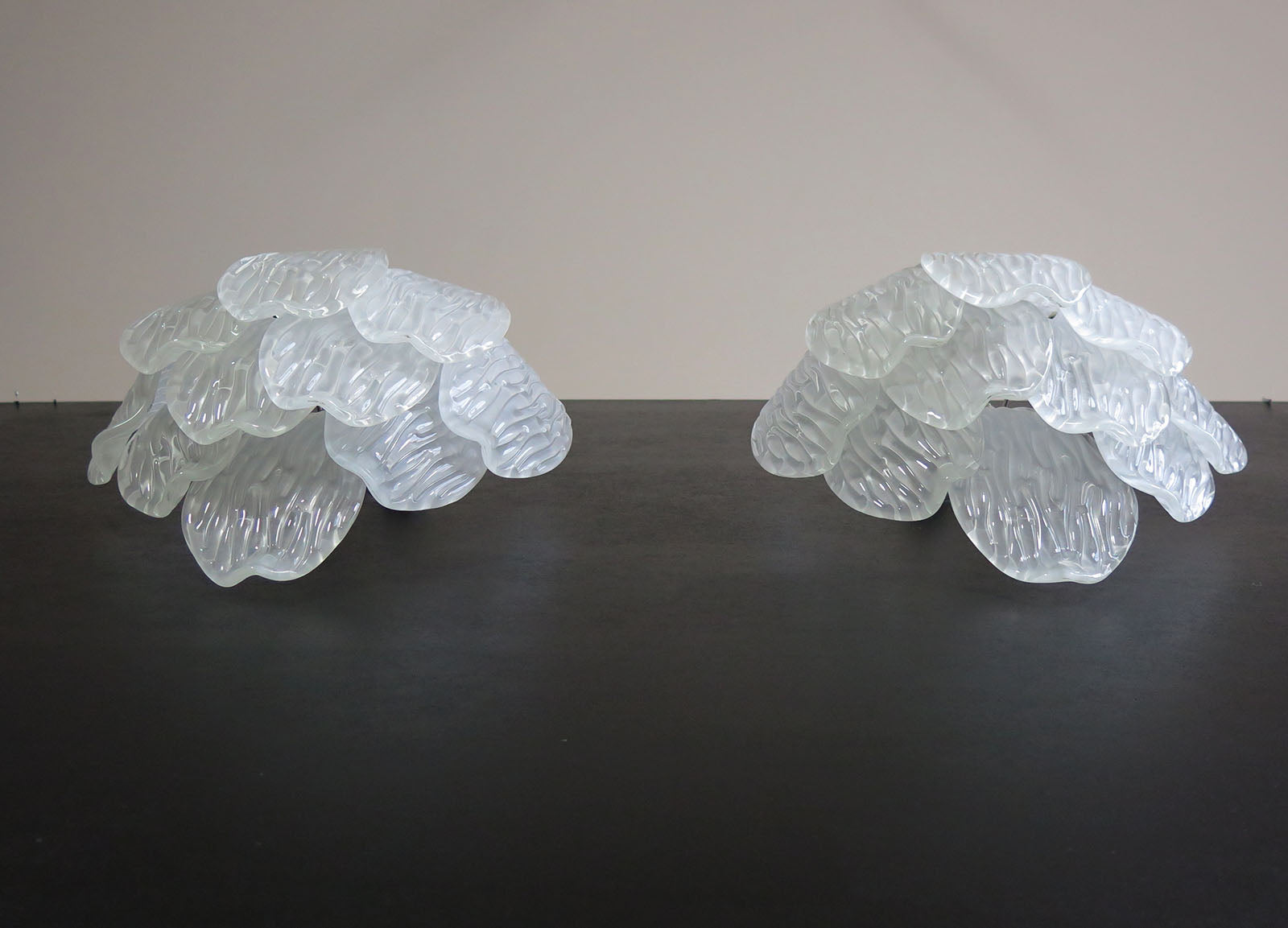 Murano Vegglampe – 10 Klare Konglebladglass – 2 stk – detalj 2 – Murano Classics