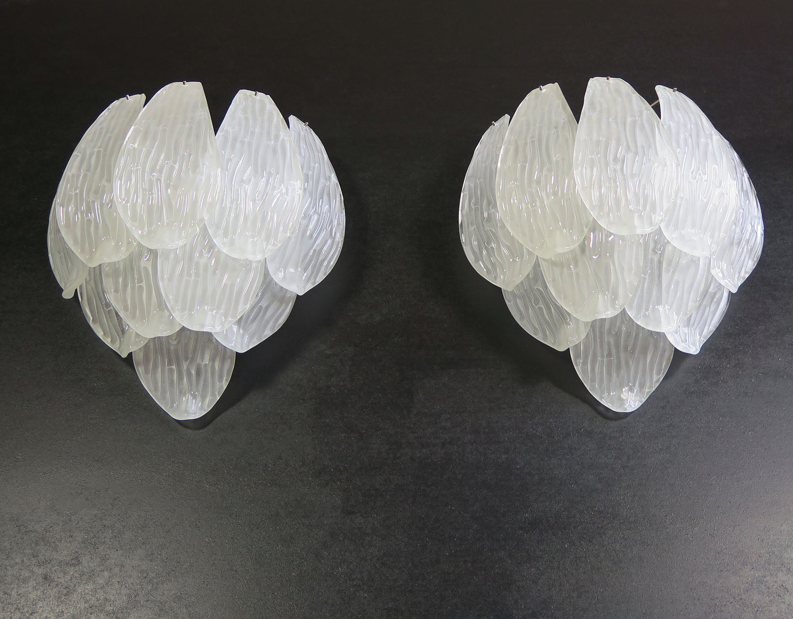 Murano Vegglampe – 10 Klare Konglebladglass – 2 stk – detalj 6 – Murano Classics