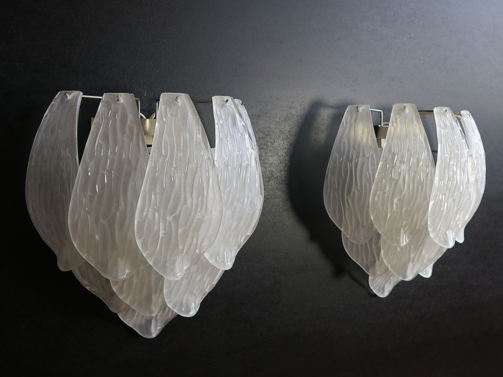 Murano Vegglampe – 10 Klare Konglebladglass – 2 stk – detalj 7 – Murano Classics