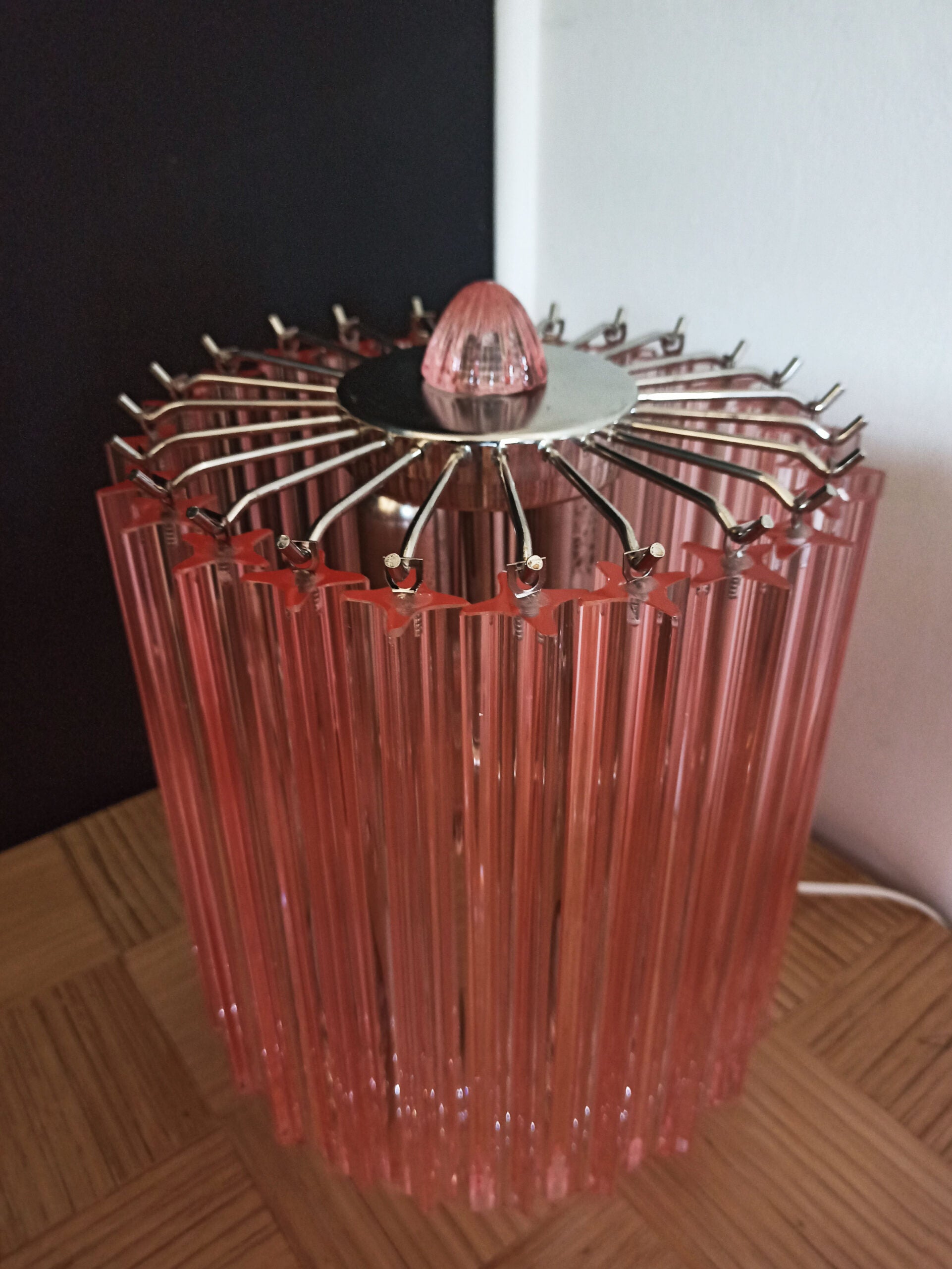 Murano Bordlampe – 24 Rosa Prismeglass – 2 stk – detalj 5 – Murano Classics