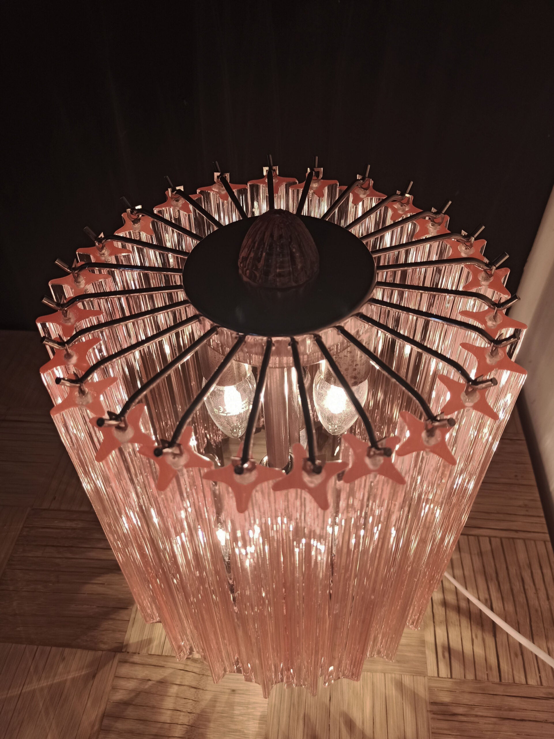 Murano Bordlampe | 24 Rosa Prismeglass