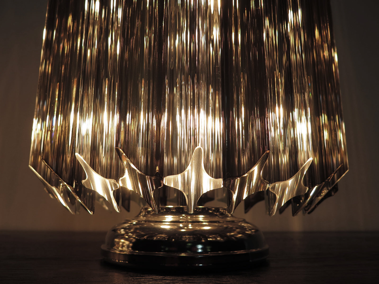 Murano Bordlampe – 24 Klare Røyk Prismeglass – 2 stk – detalj 2 – Murano Classics