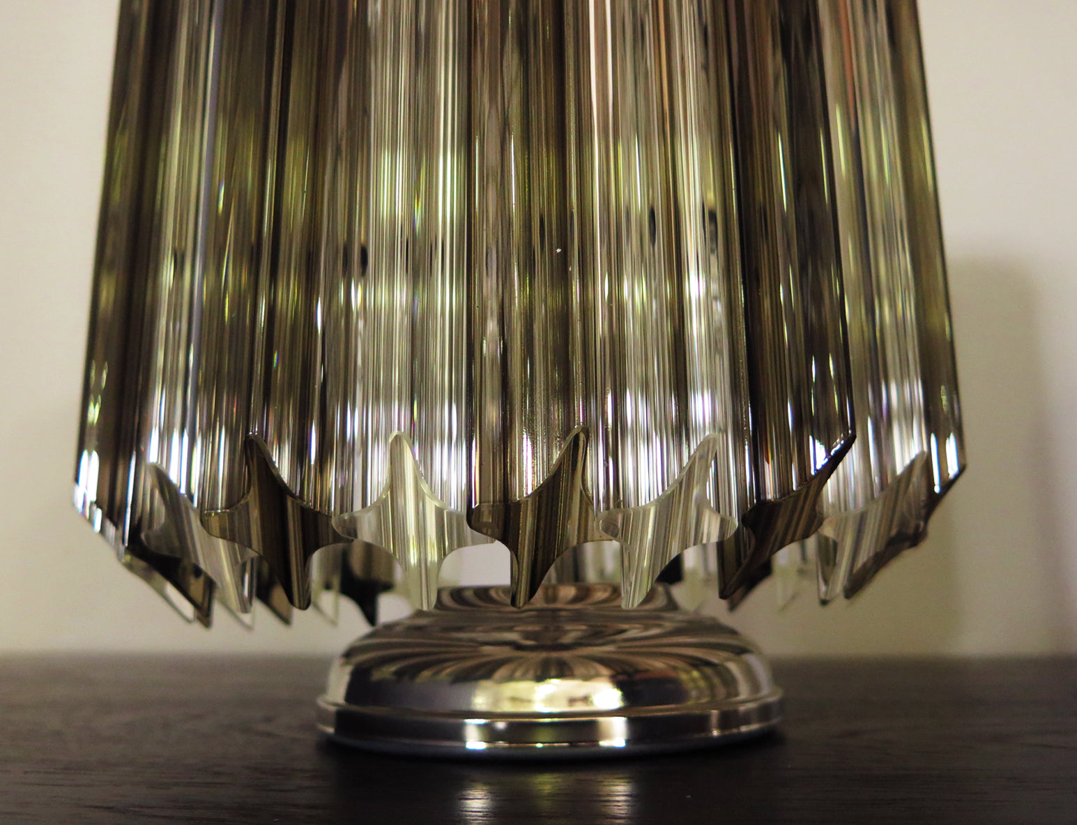 Murano Bordlampe | 24 Klare Røyk Prismeglass