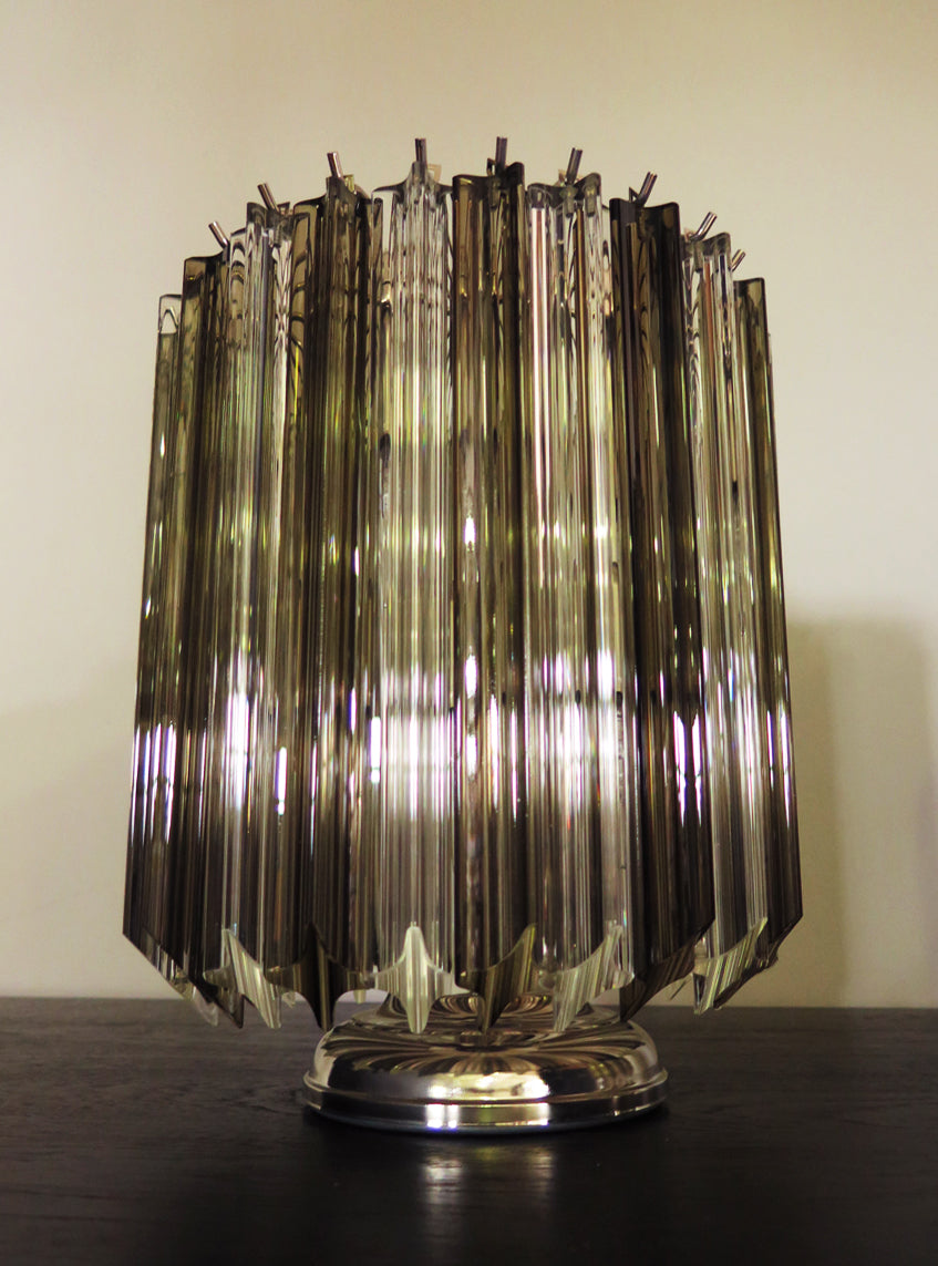 Murano Bordlampe – 24 Klare Røyk Prismeglass – 2 stk – detalj 11 – Murano Classics