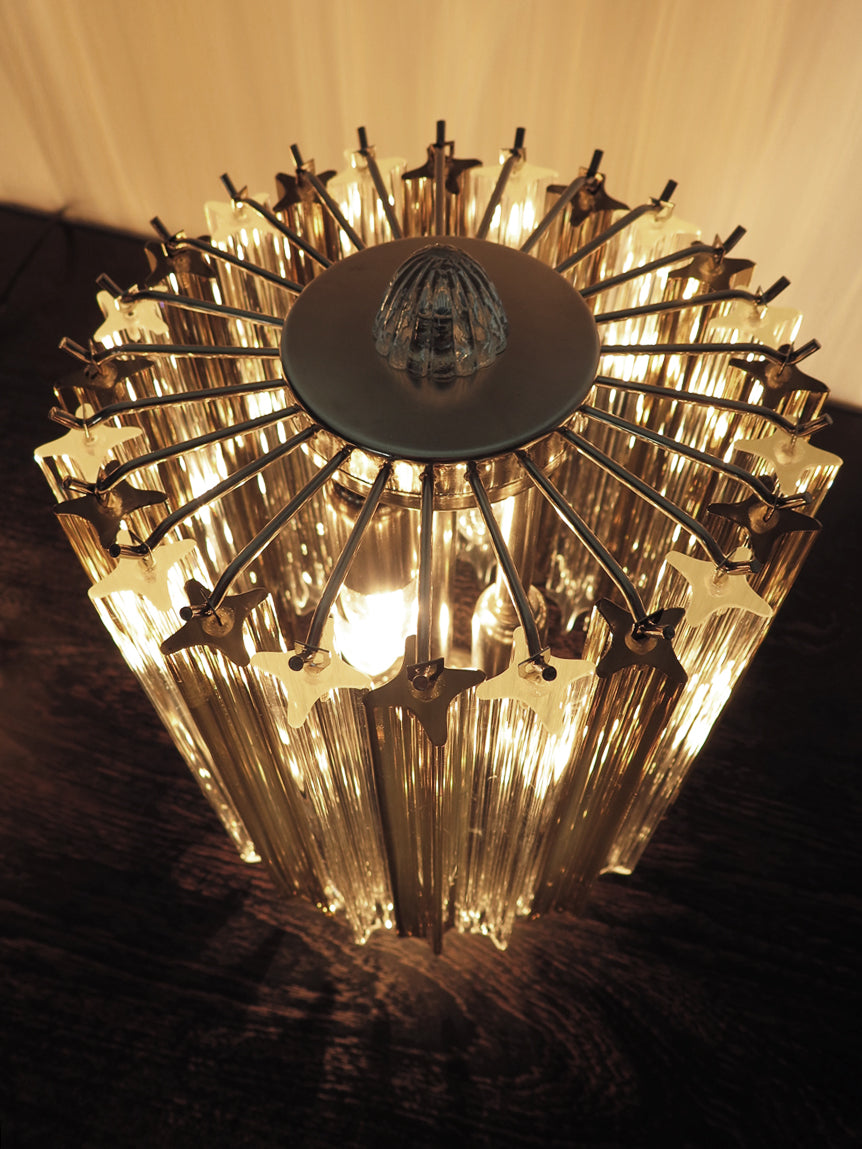 Murano Bordlampe – 24 Klare Røyk Prismeglass – 2 stk – detalj 3 – Murano Classics