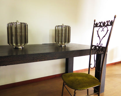 Murano Bordlampe | 24 Klare Røyk Prismeglass