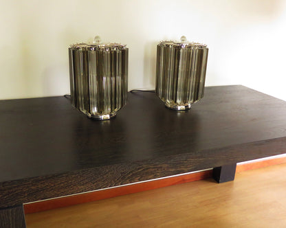 Murano Bordlampe | 24 Klare Røyk Prismeglass